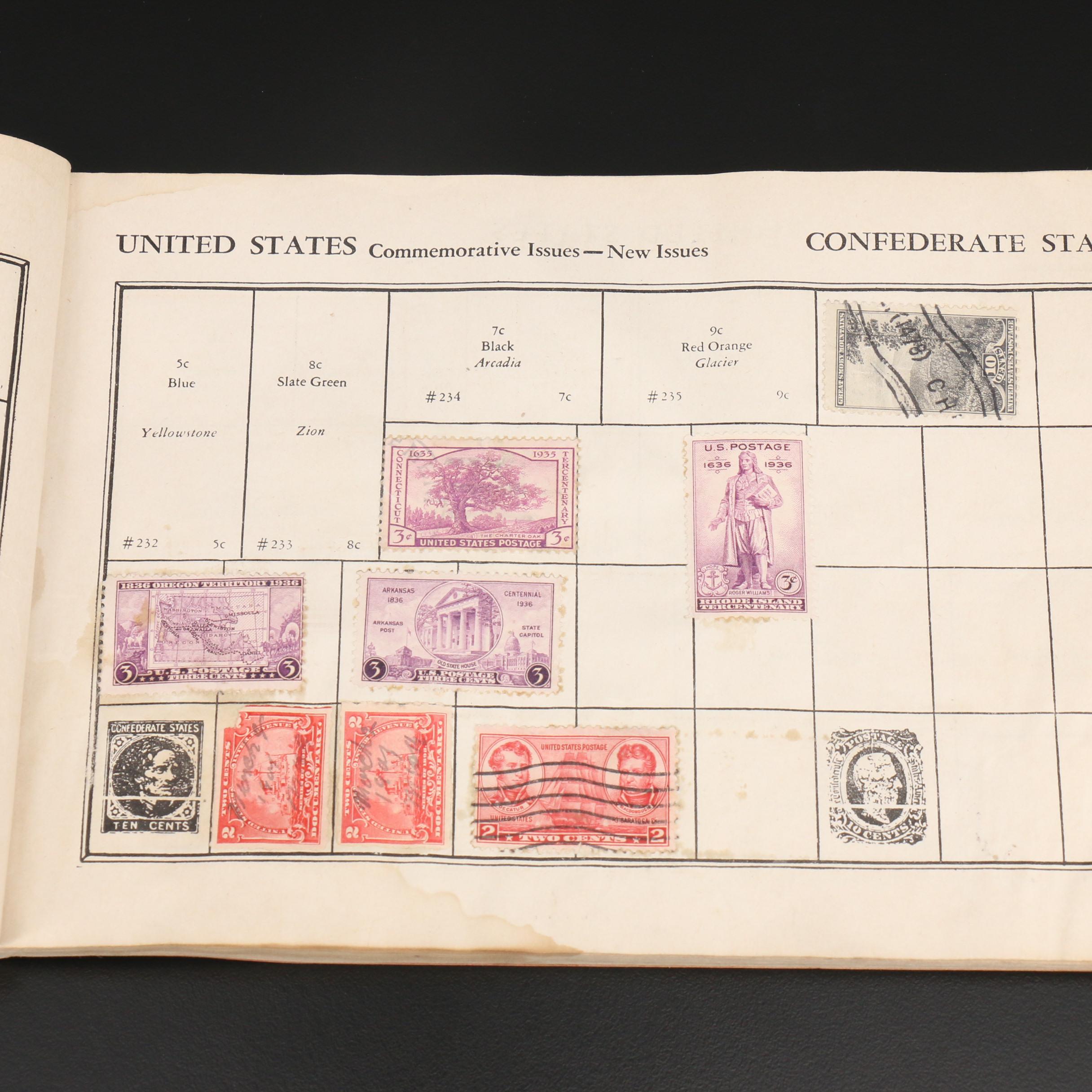 Vintage U.S. and World Postage Stamp Album EBTH