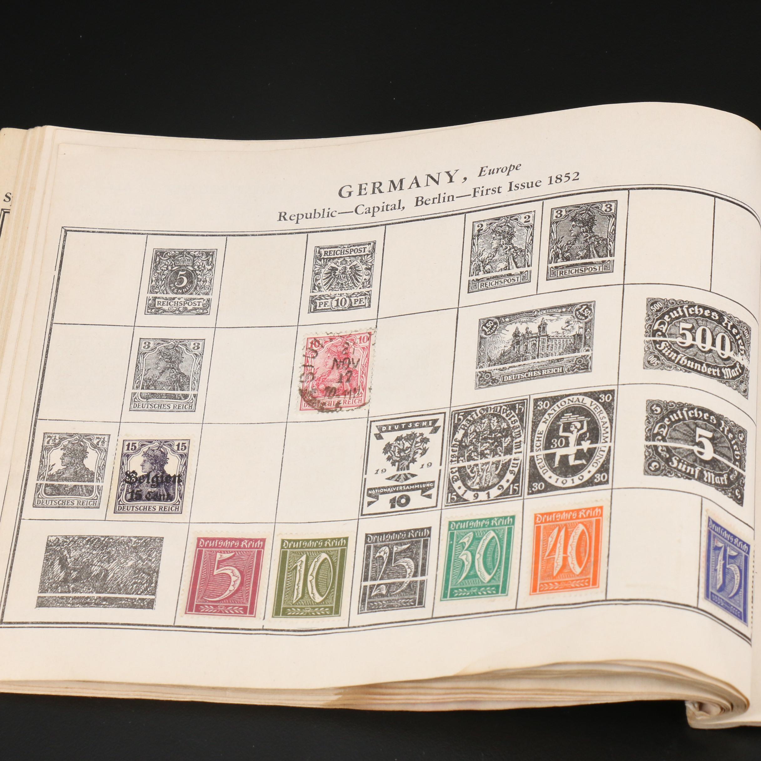 Vintage U.S. and World Postage Stamp Album EBTH
