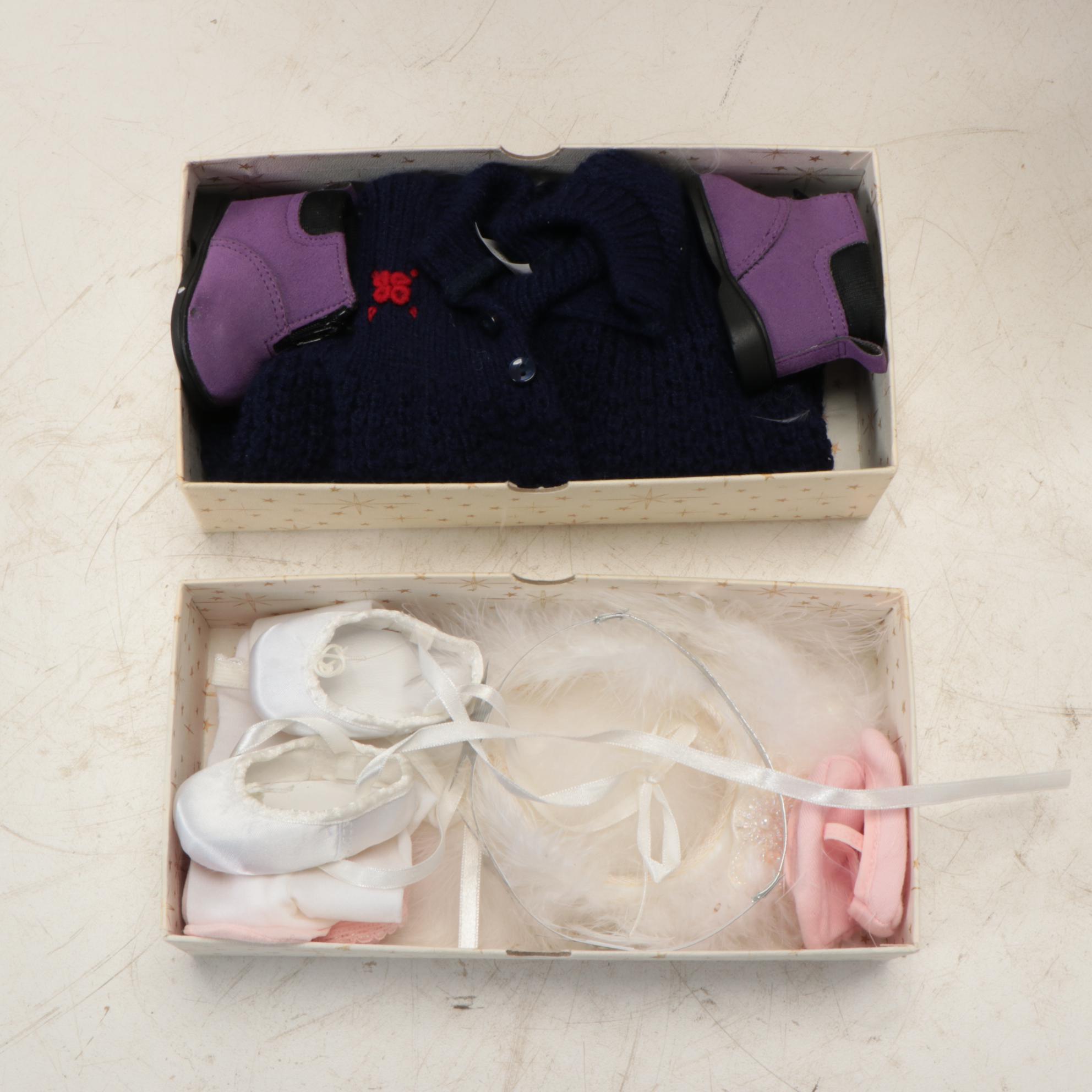 Doll High Chair, Clothes Trunk and Clothes, Including American Girl and