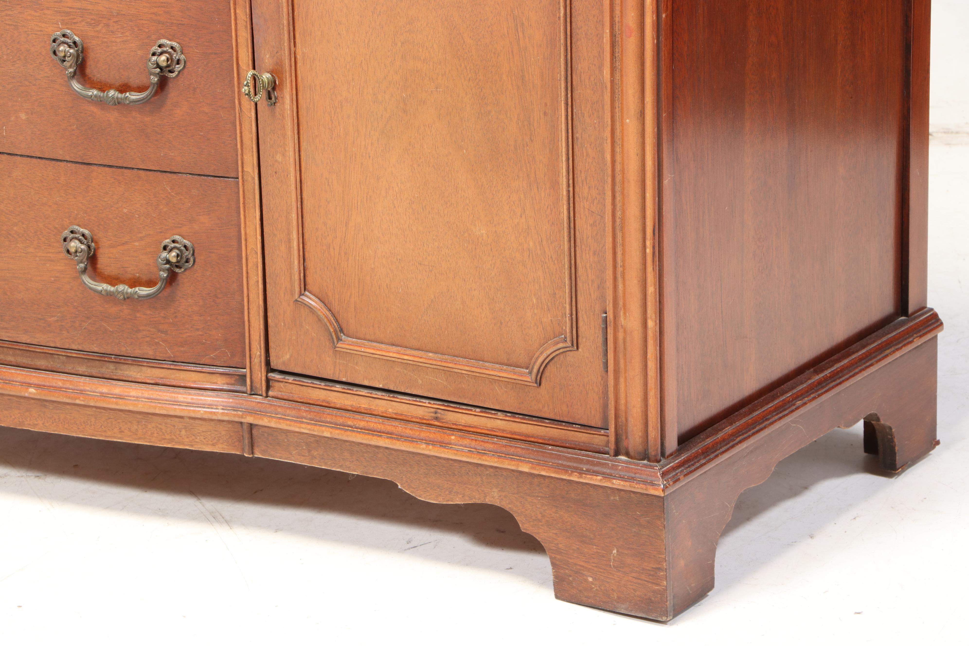 Bassett Furniture Industries Federal Style Bow Front Cherry Finished