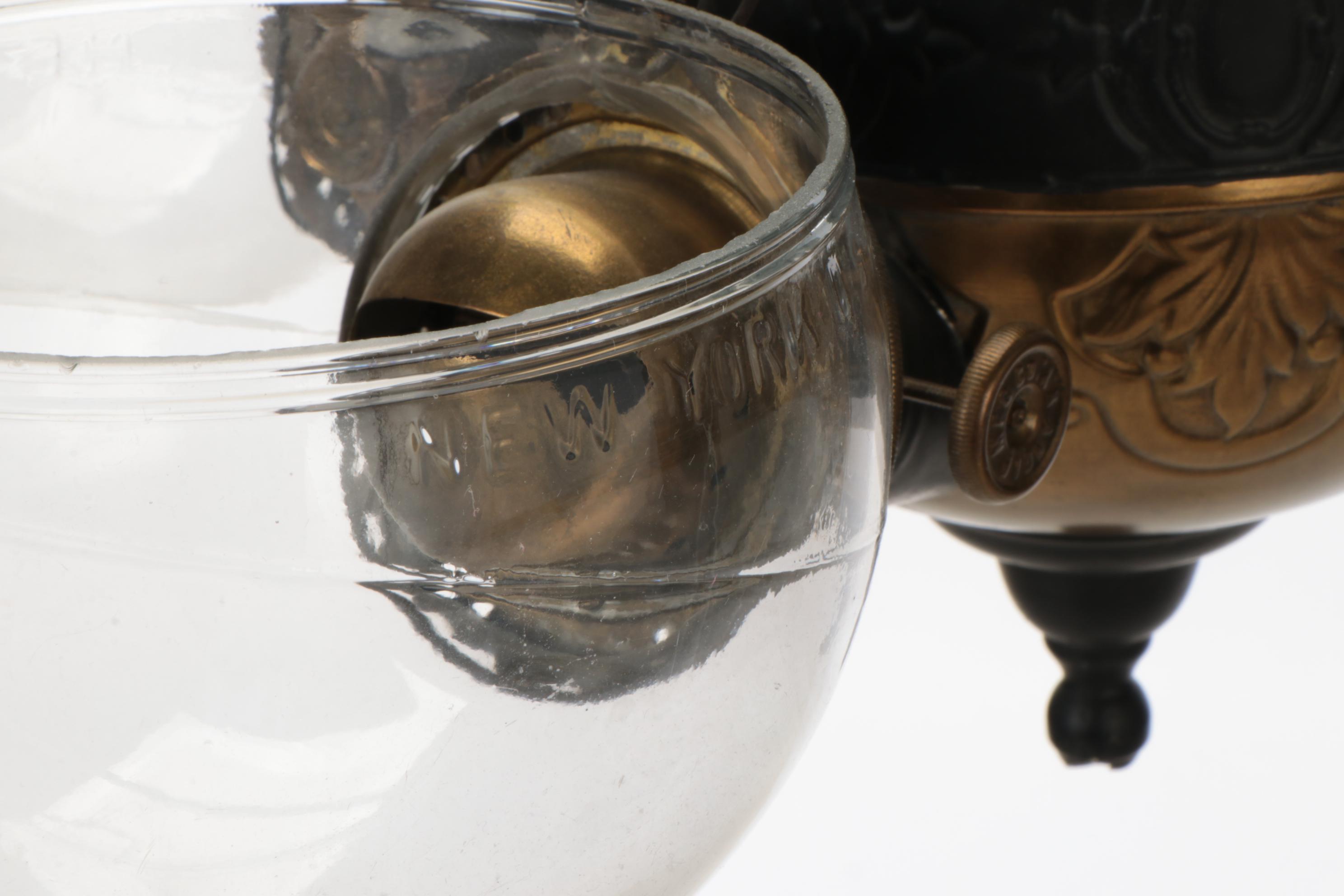 Victorian Angle Lamp Company FourArm Kerosene Ceiling Pendant Light EBTH