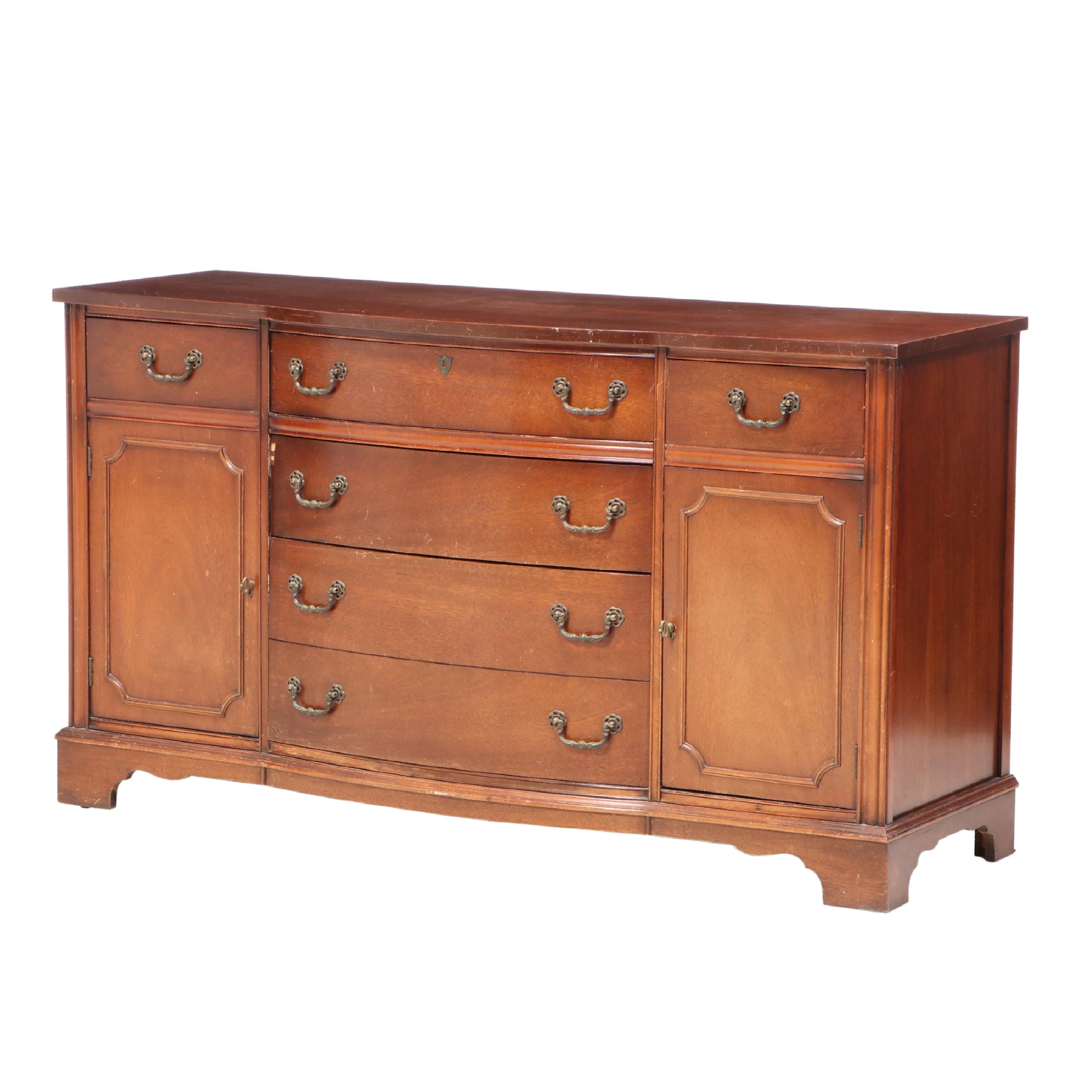 Bassett Furniture Industries Federal Style Bow Front Cherry Finished