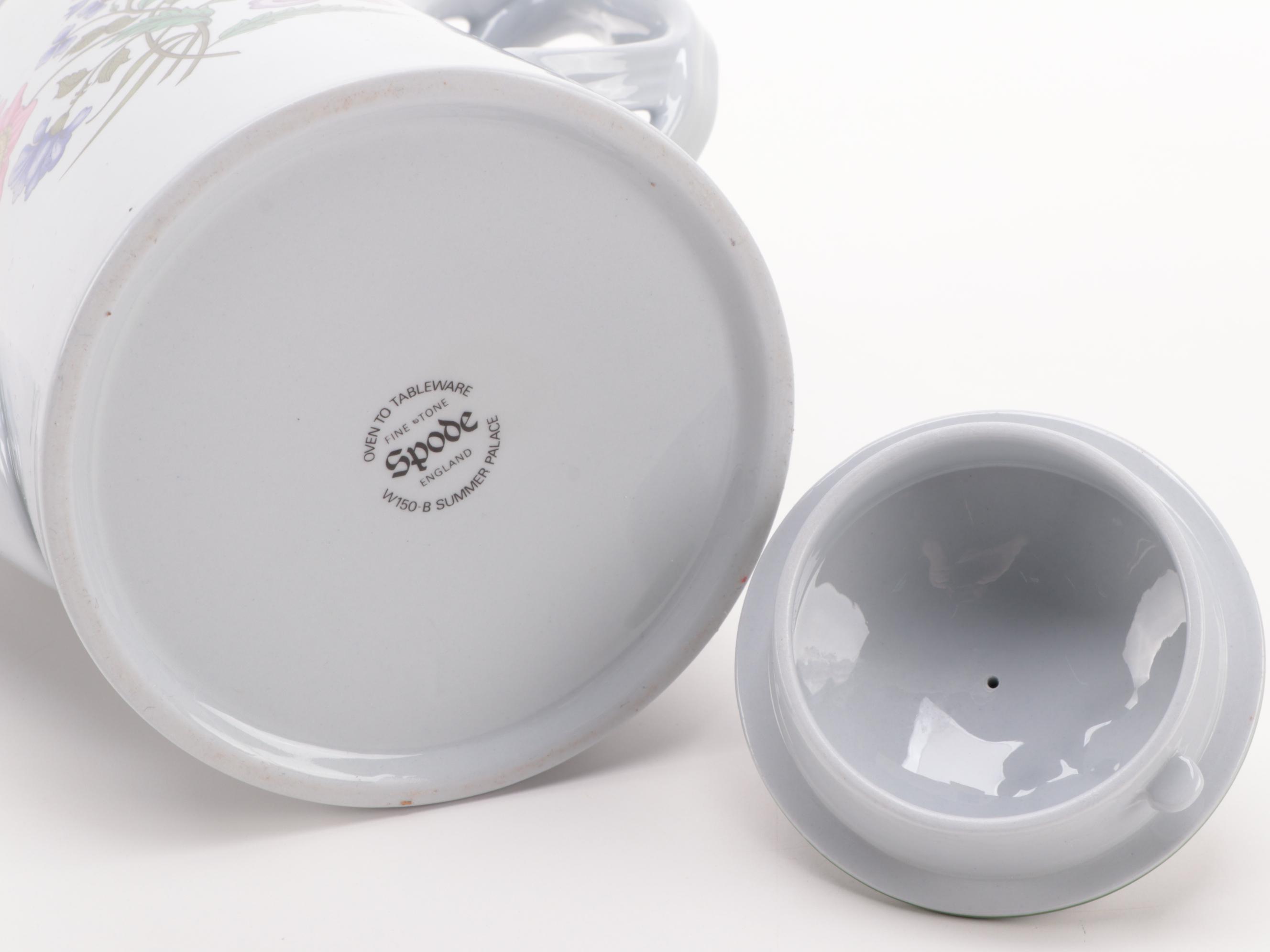 Spode "Summer Palace" Coffee Pot, Cups and Saucers and Cake Plates EBTH