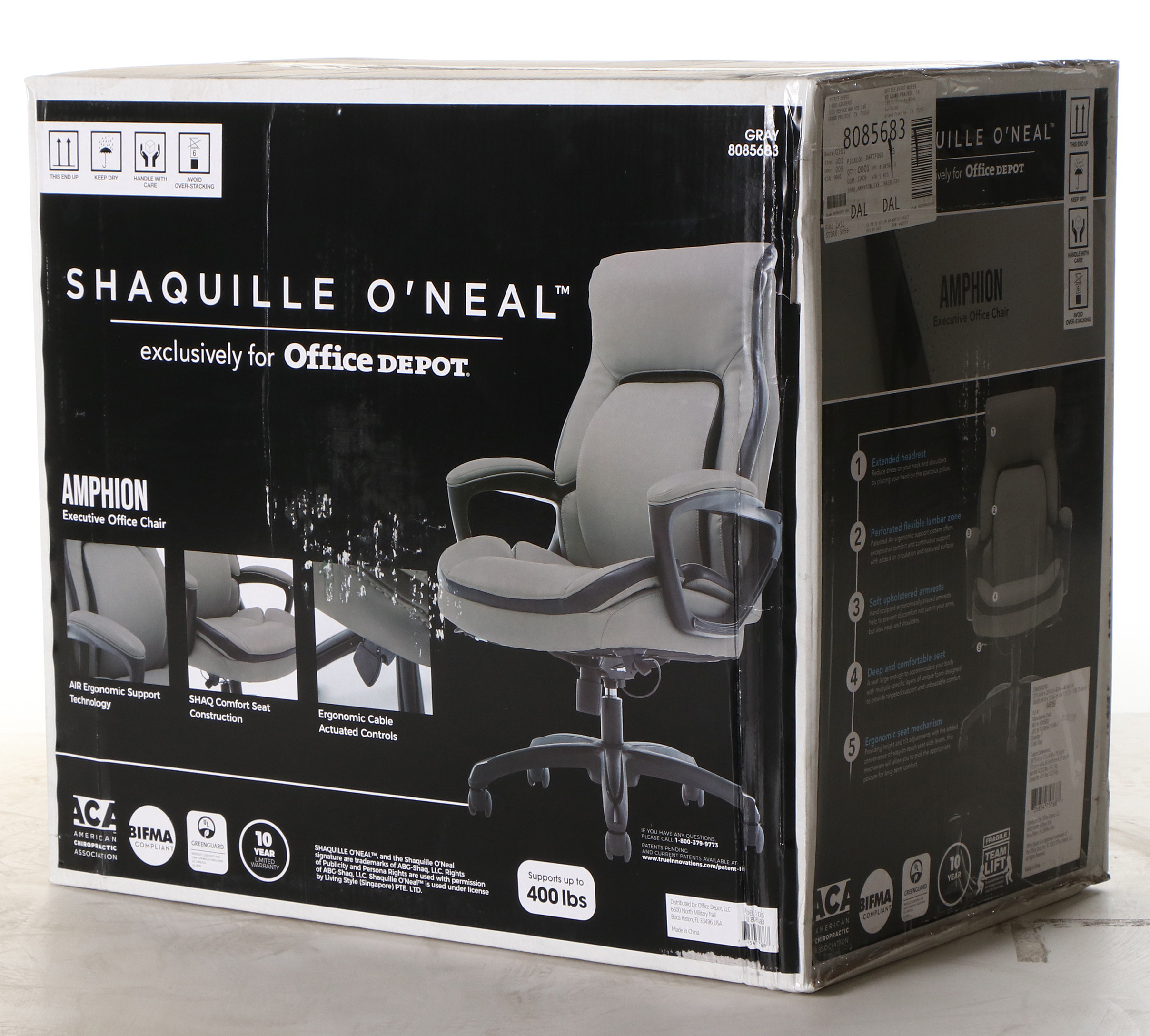 Shaquille O'Neal "Amphion" Grey Bonded Leather HighBack Executive