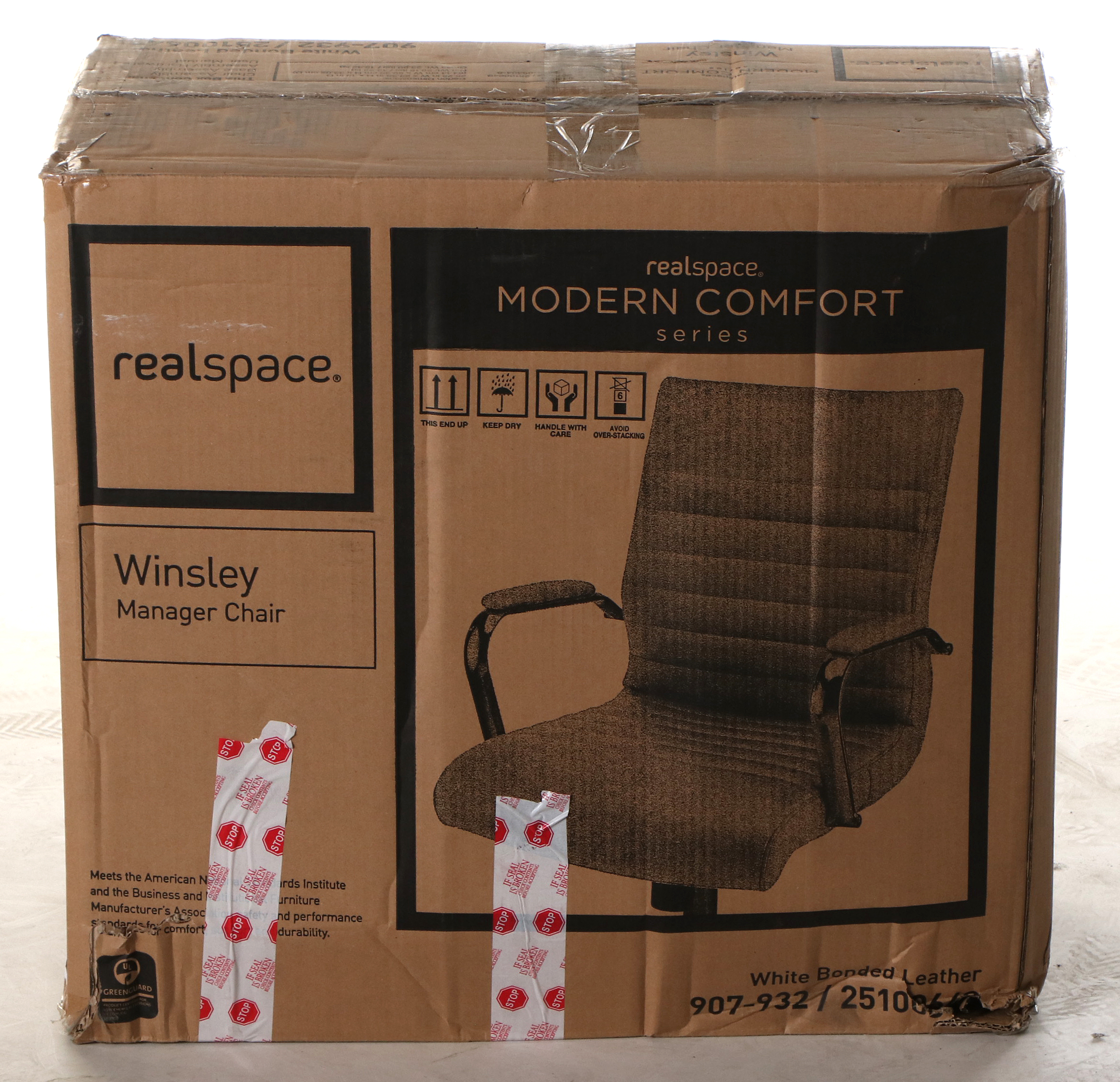 Realspace "Winsley" Modern White Bonded Leather MidBack Manager's Chair EBTH
