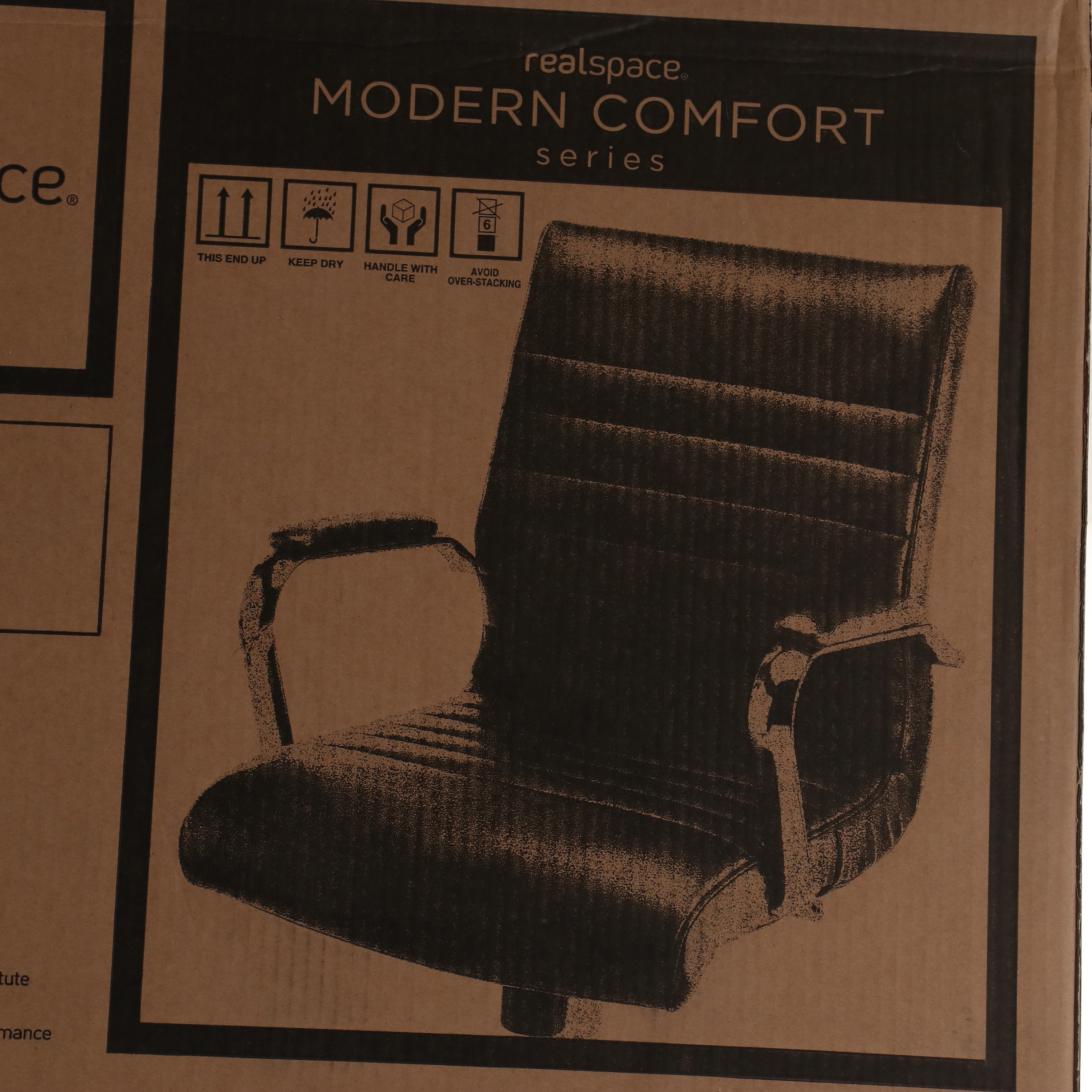 Realspace "Winsley" Modern Black Bonded Leather MidBack Manager's