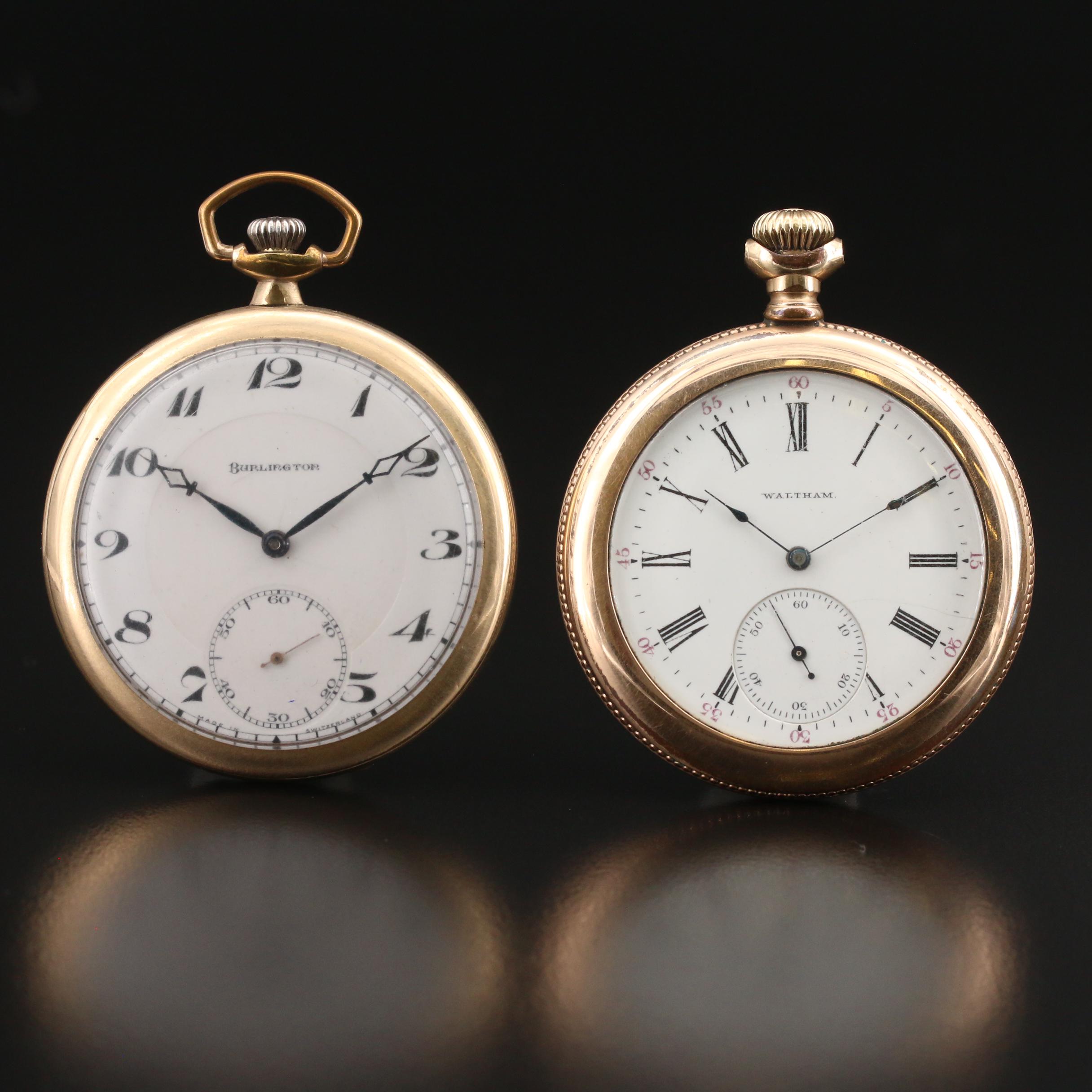 Antique Waltham and Burlington Pocket Watches EBTH