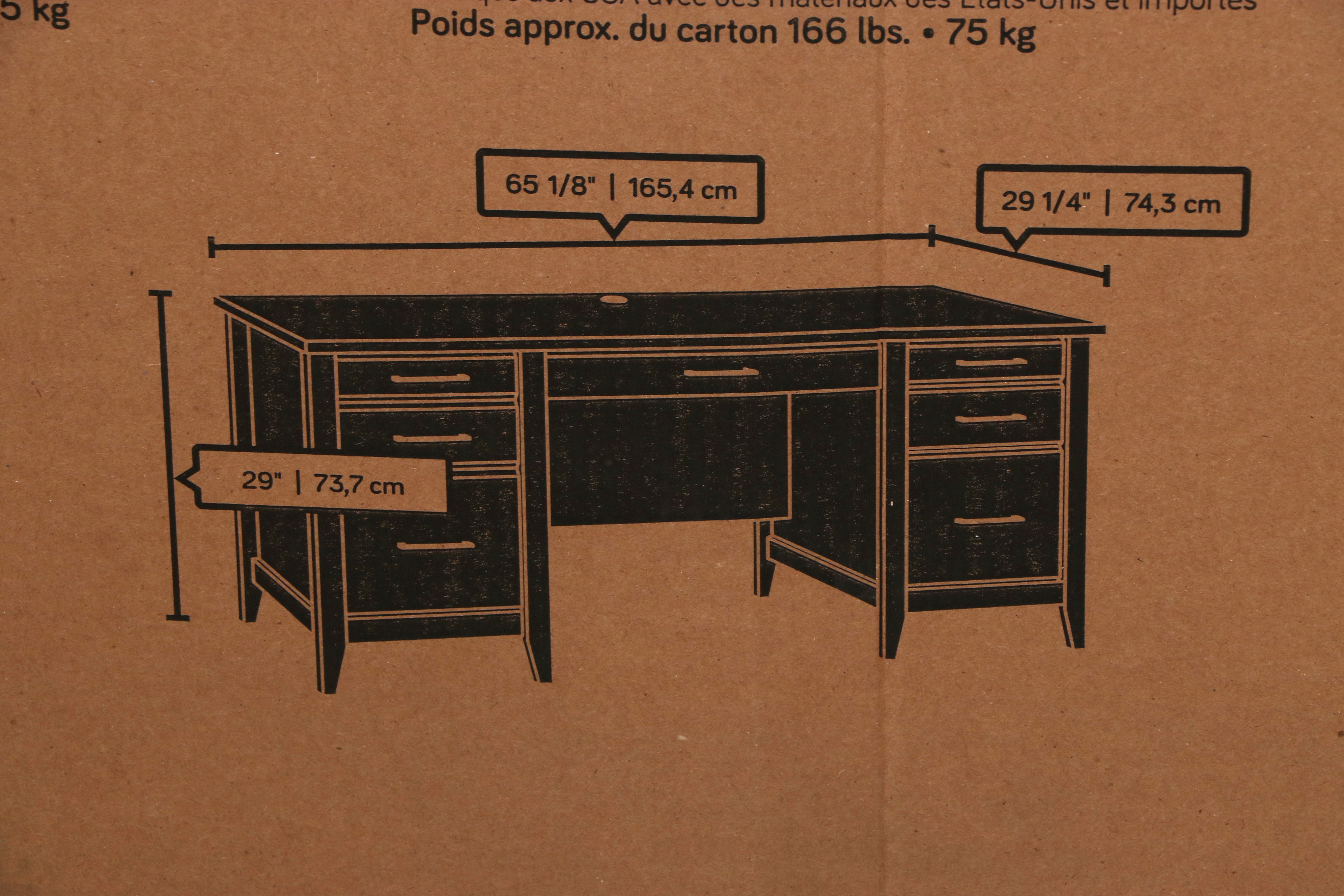 Sauder "Summit Station" Contemporary White Washed Laminate Finish Executive Desk EBTH