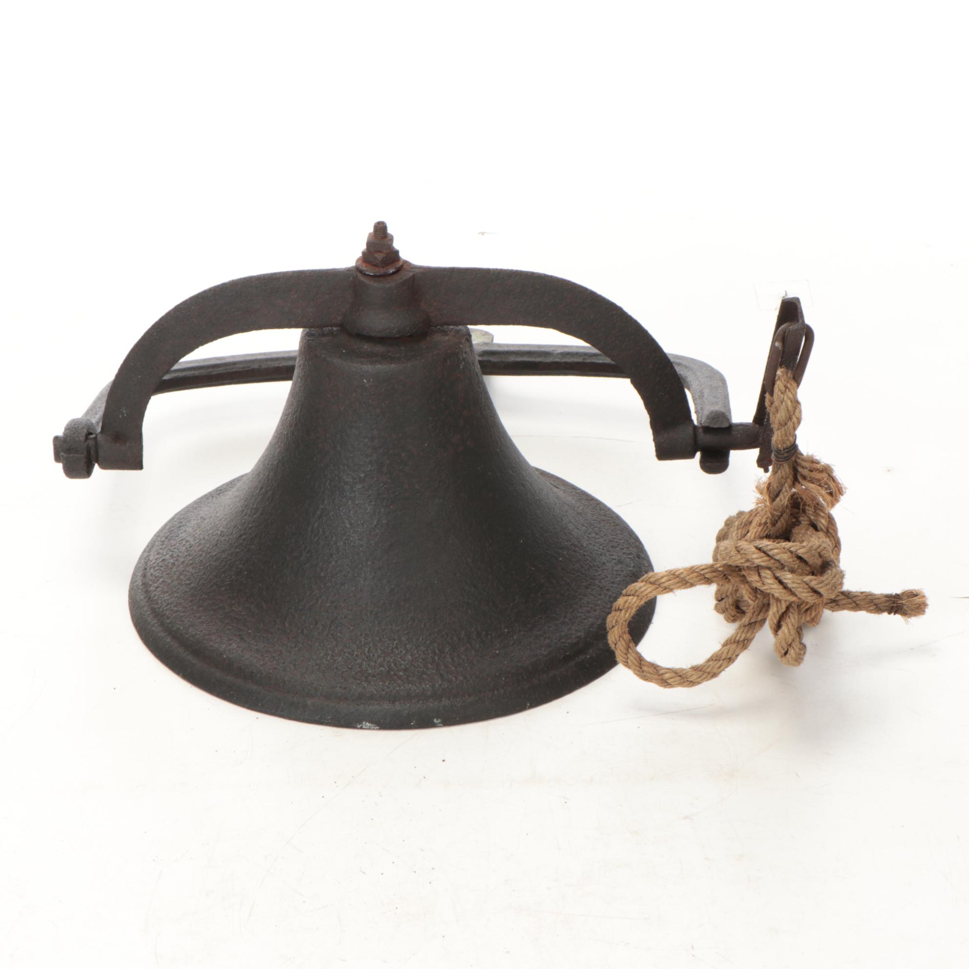Fredericktown Bell Company Cast Iron Bell with Rope Pull, Late 19th