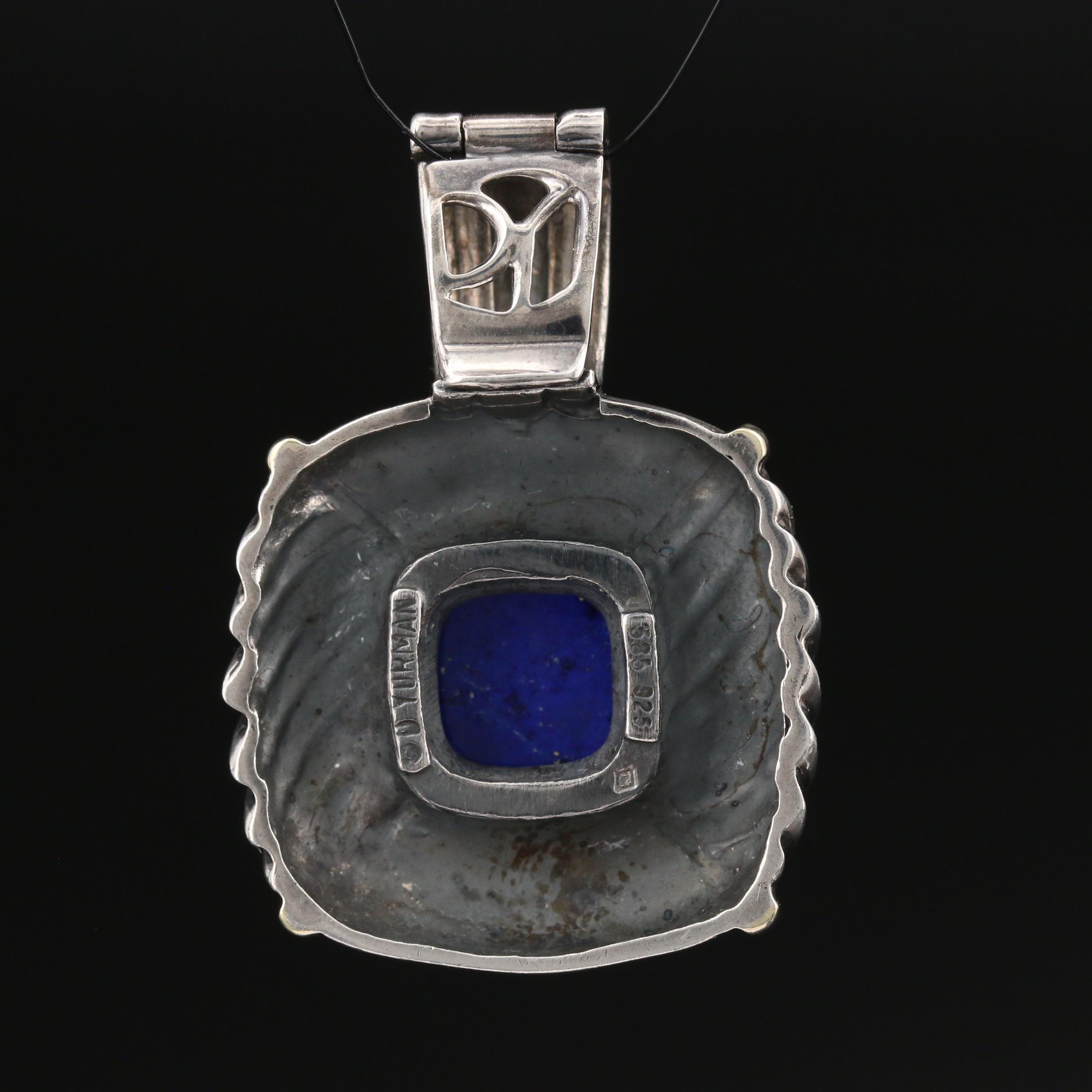David Yurman Sterling Lapis Lazuli Enhancer Pendant with 14K Accent EBTH