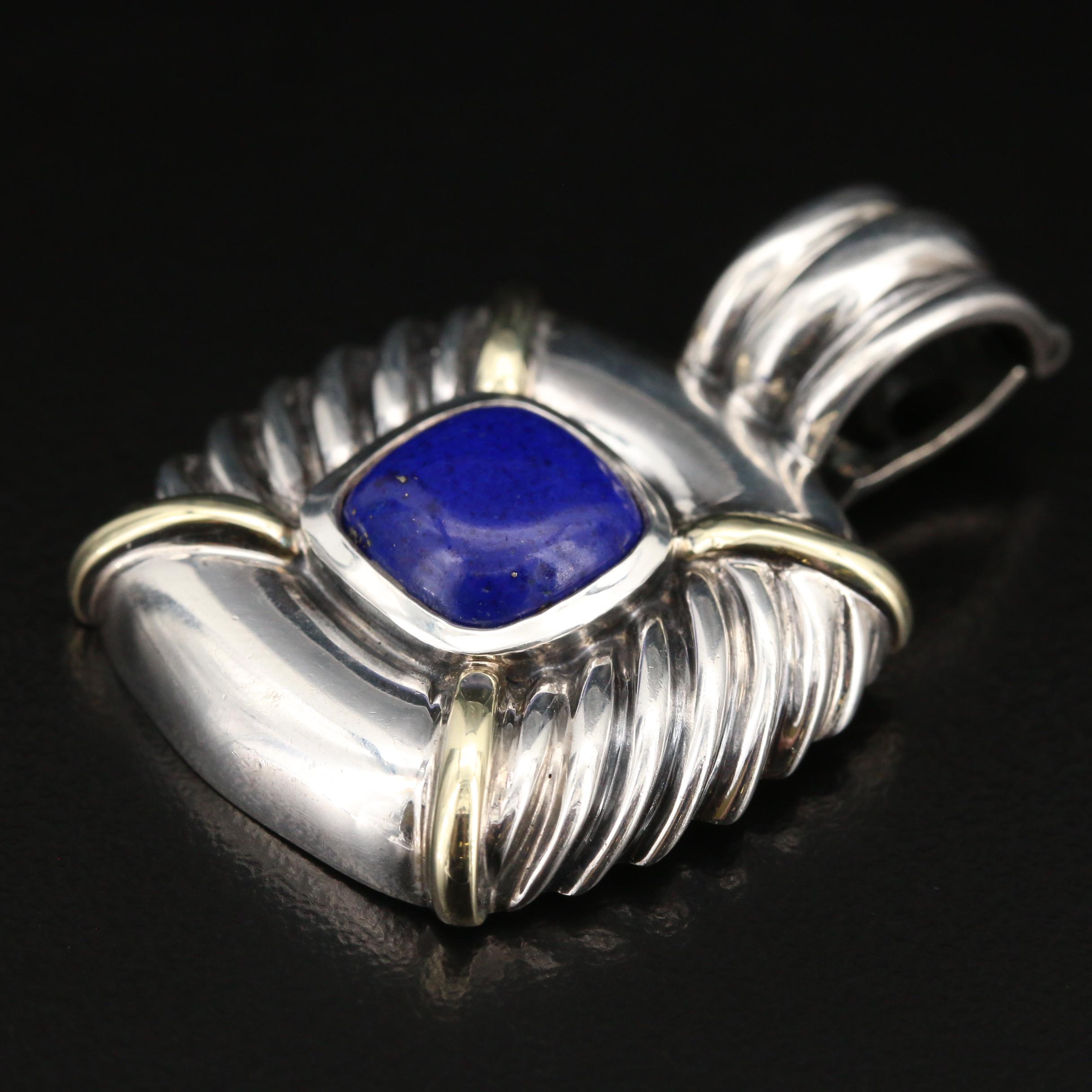 David Yurman Sterling Lapis Lazuli Enhancer Pendant with 14K Accent EBTH
