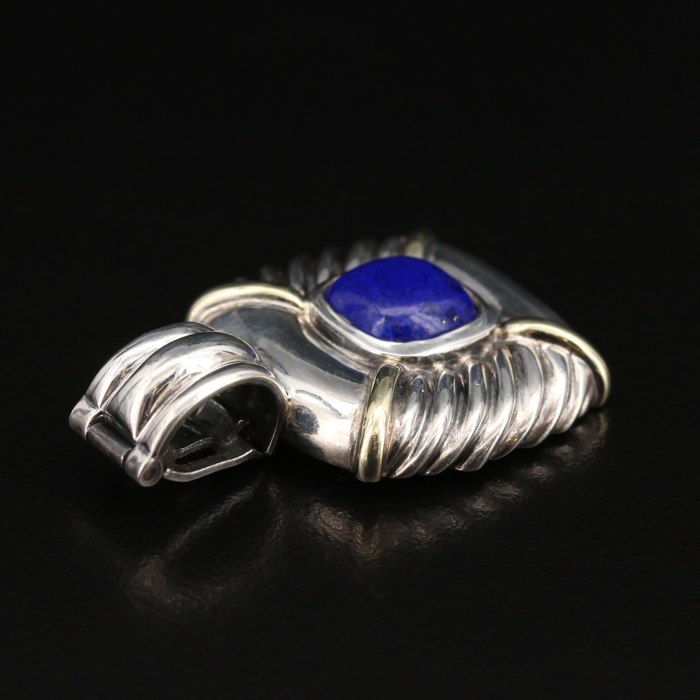 David Yurman Sterling Lapis Lazuli Enhancer Pendant with 14K Accent EBTH