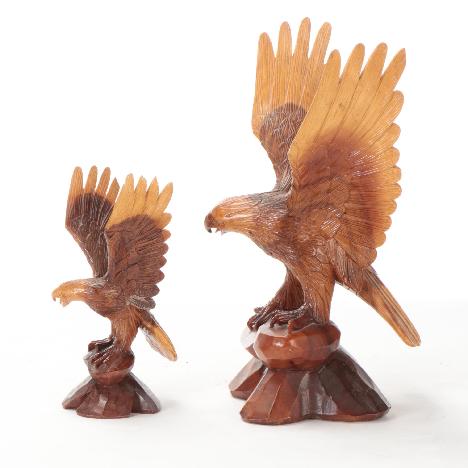 HandCarved Wooden Bald Eagle Figurines EBTH