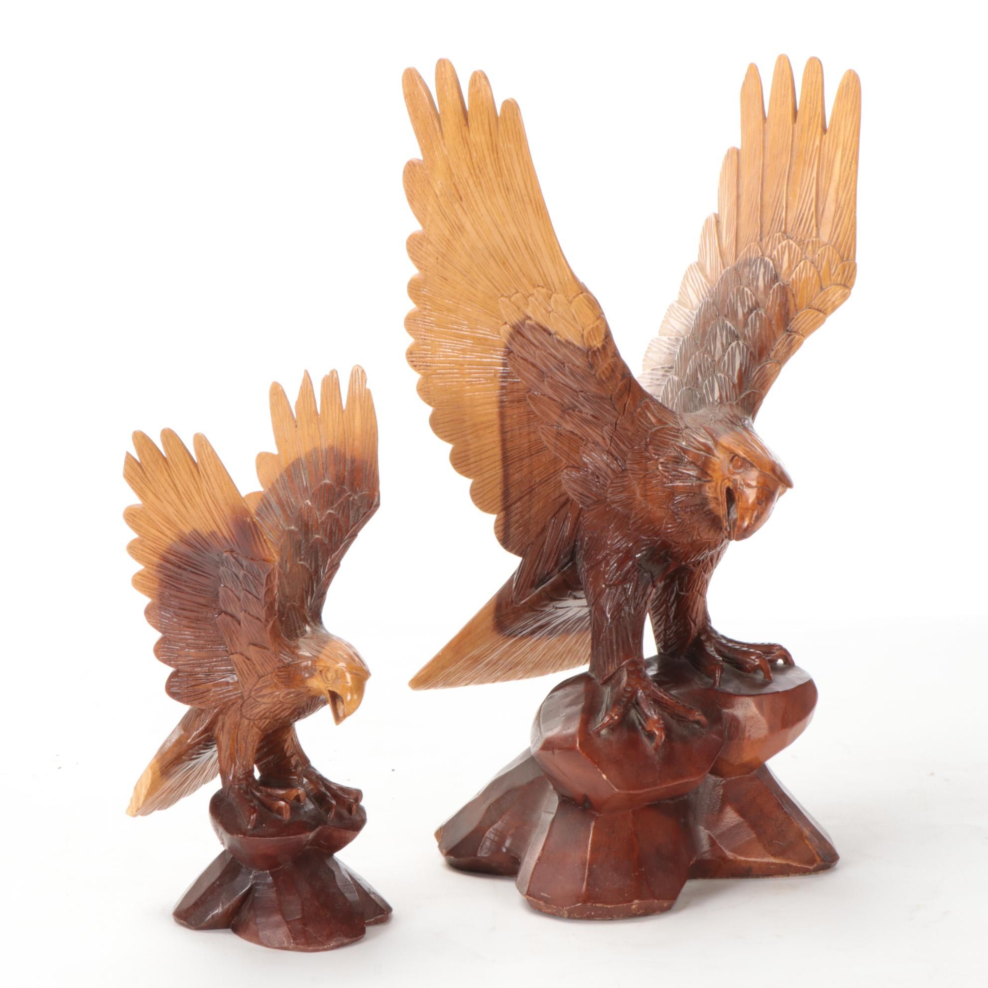 HandCarved Wooden Bald Eagle Figurines EBTH