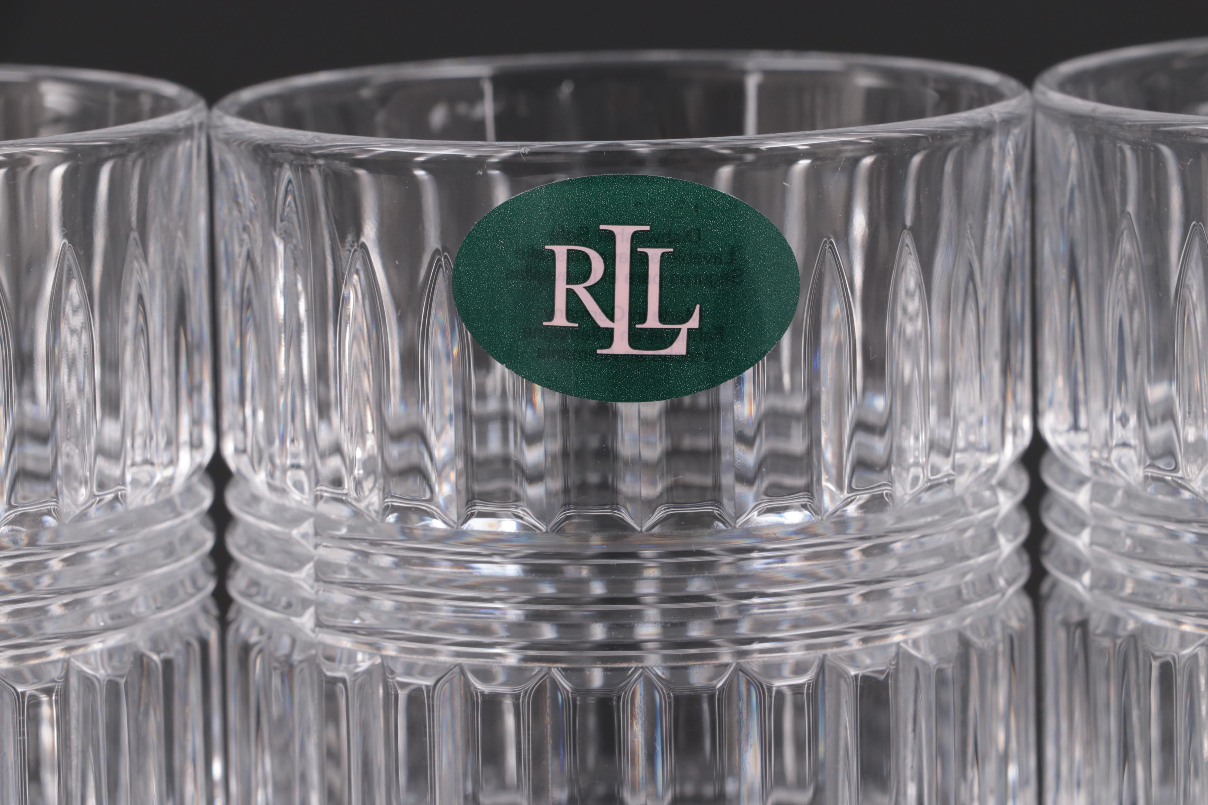Ralph Lauren "Glen Plaid" Crystal Highball Glasses, 1990s EBTH