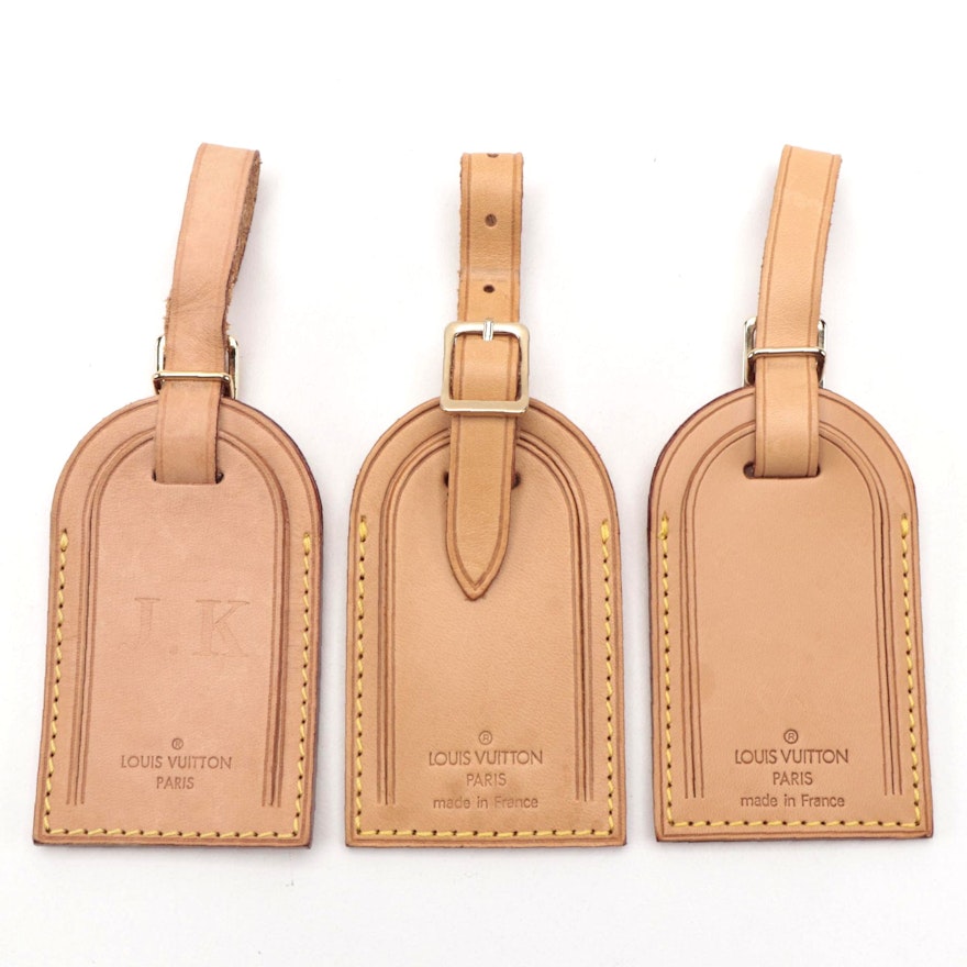 Louis Vuitton Monogrammed Luggage Tags in Vachetta Leather