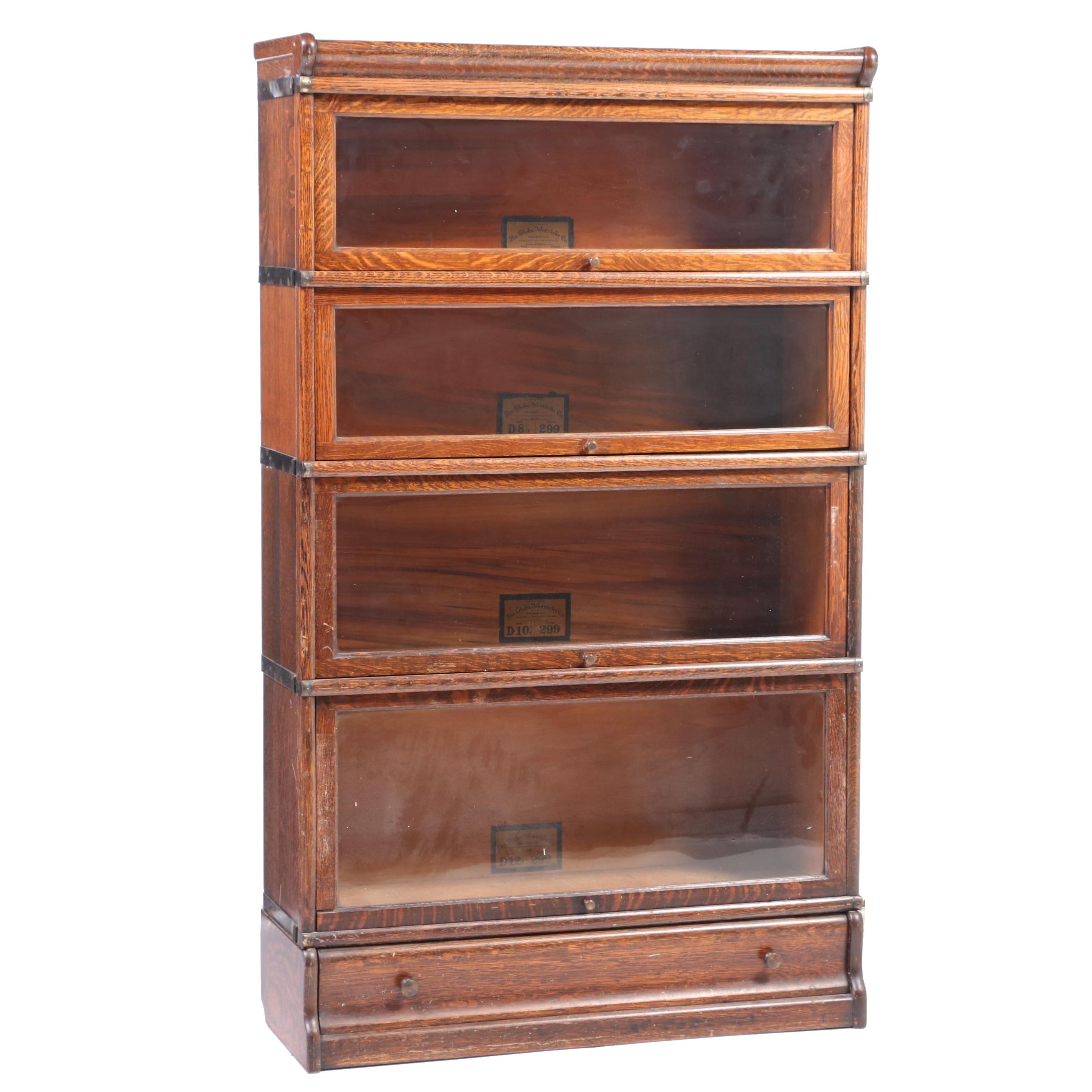 The GlobeWernicke Co. Quartersawn Oak FourStack Barrister's Bookcase