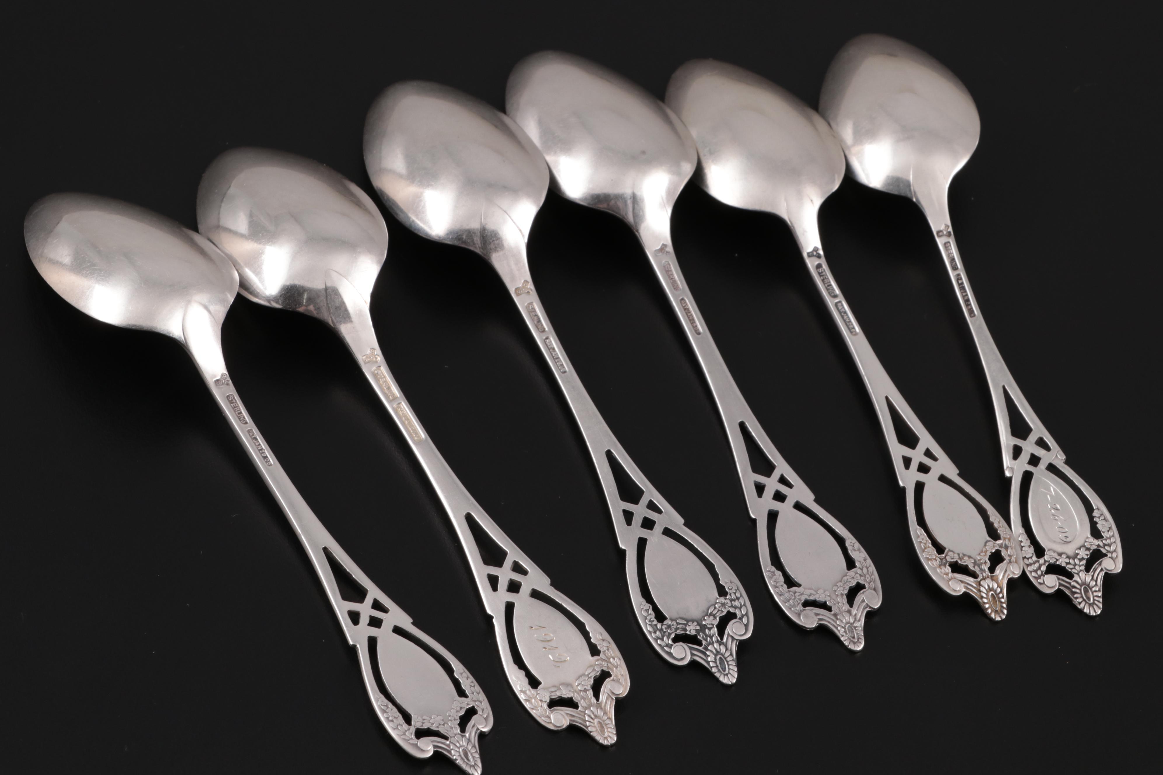 Rogers, Lunt & Bowlen "Monticello" Sterling Silver Spoons and Fork EBTH