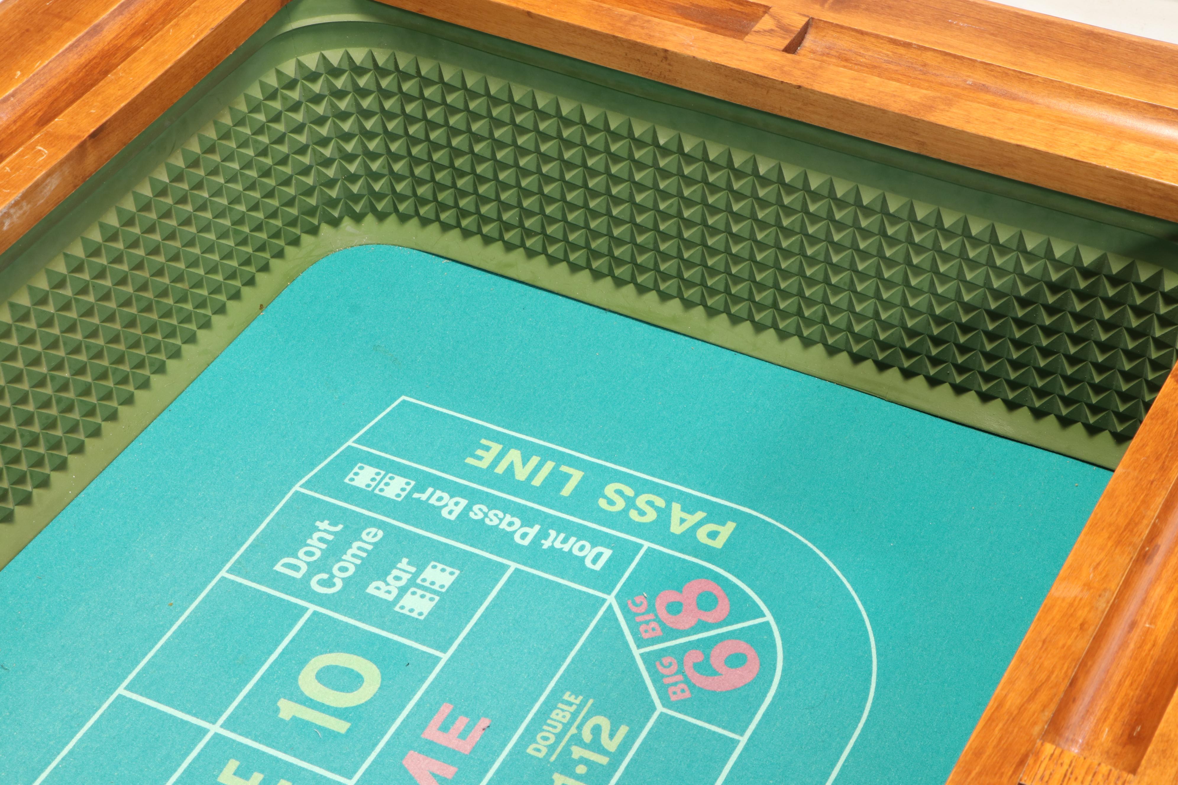 Exidy Walnut Glass Top Craps Games/Coffee Table, Mid to Late 20th