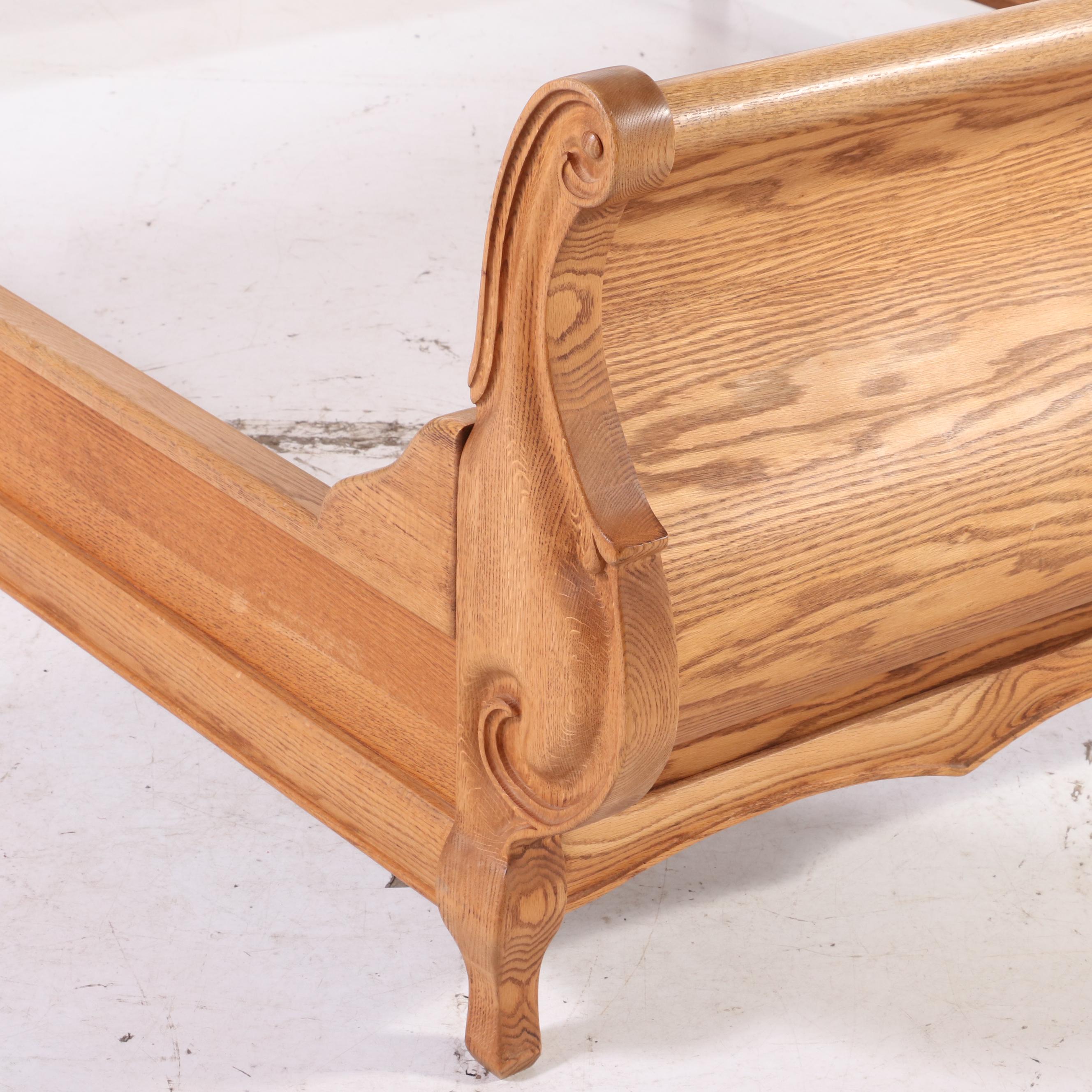 Oakwood Interiors "Versailles" Collection Oak King Size Sleigh Bed