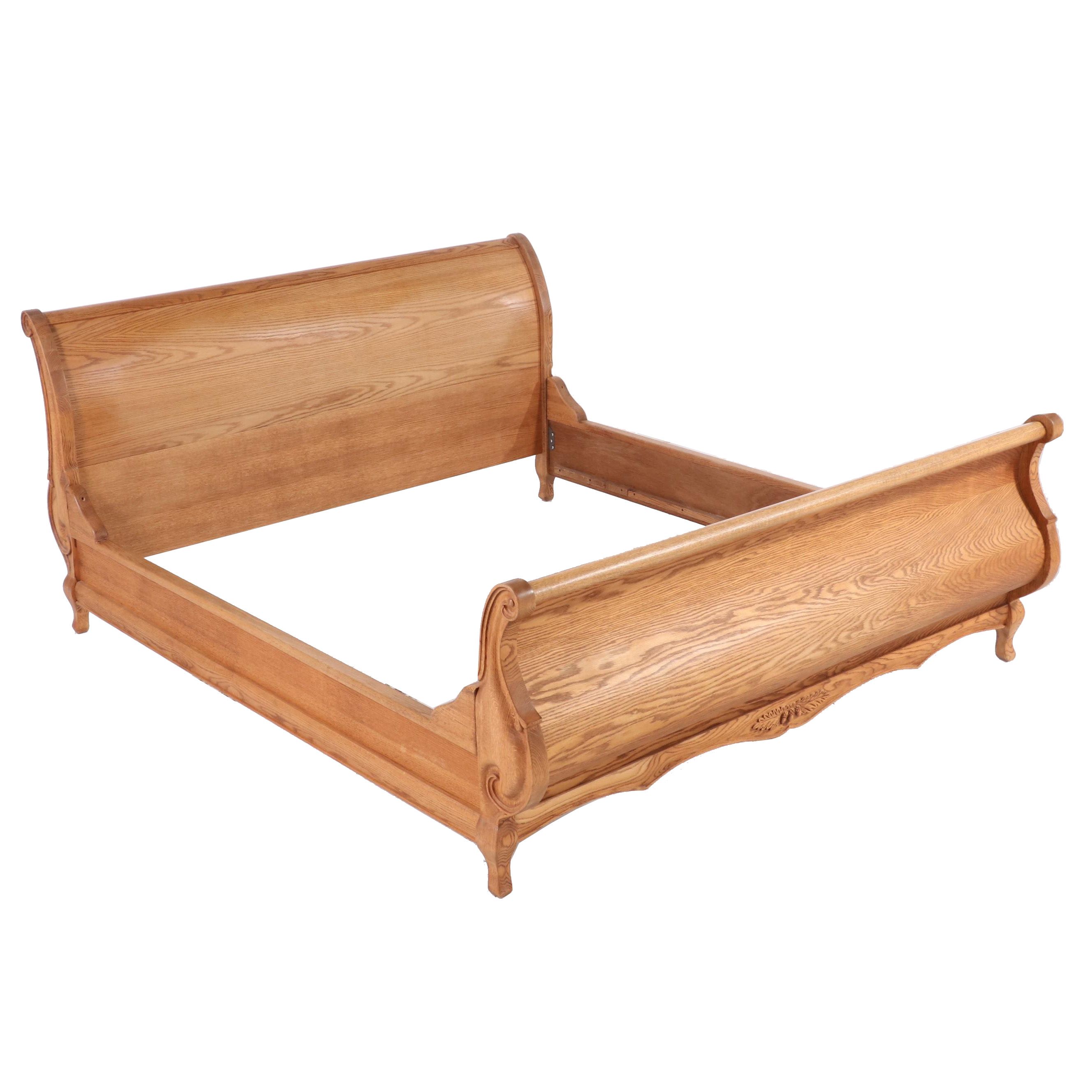 Oakwood Interiors "Versailles" Collection Oak King Size Sleigh Bed