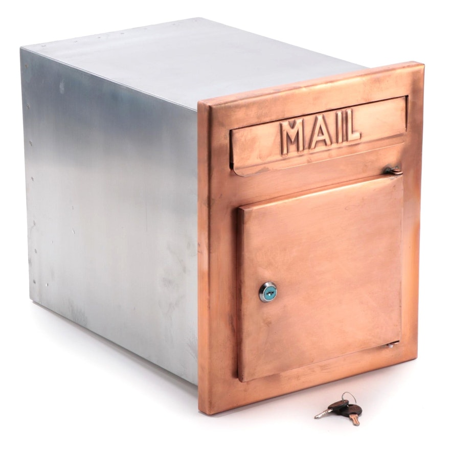 Recessed Locking Copper Fronted Mailbox