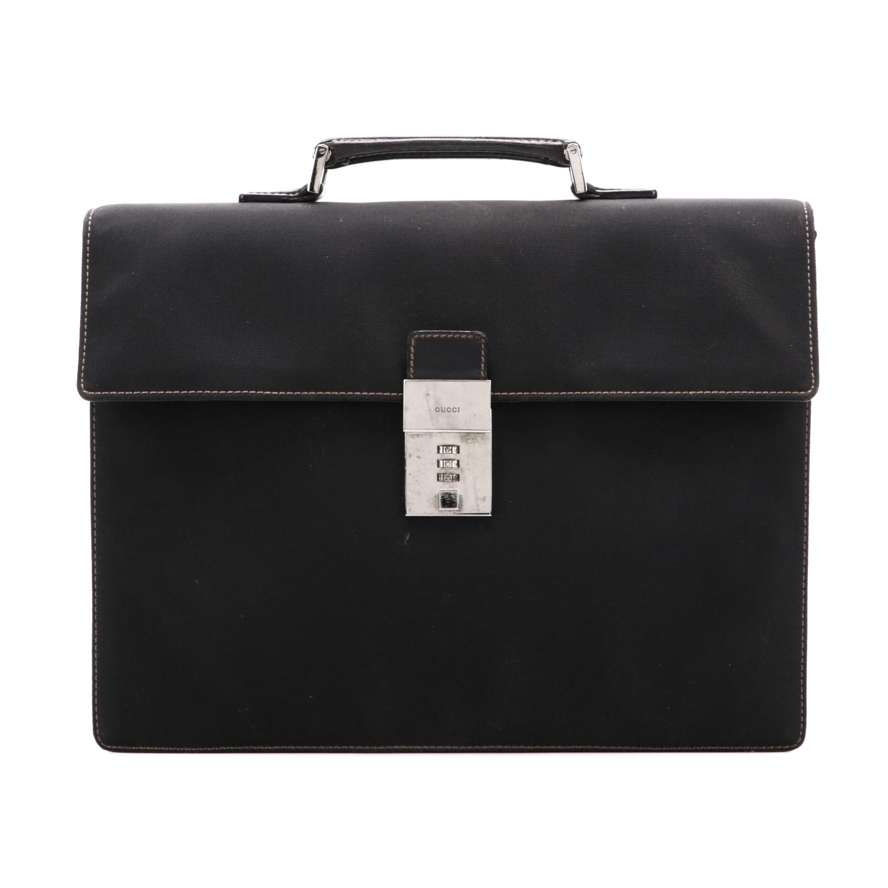 Gucci Briefcase in Black Nylon with Leather Trim EBTH