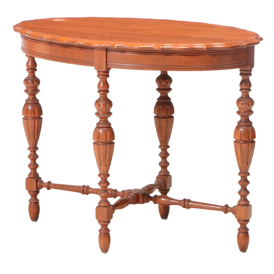 Jacobean Style Stained Wood Side Table, Early to Mid 20th Century
