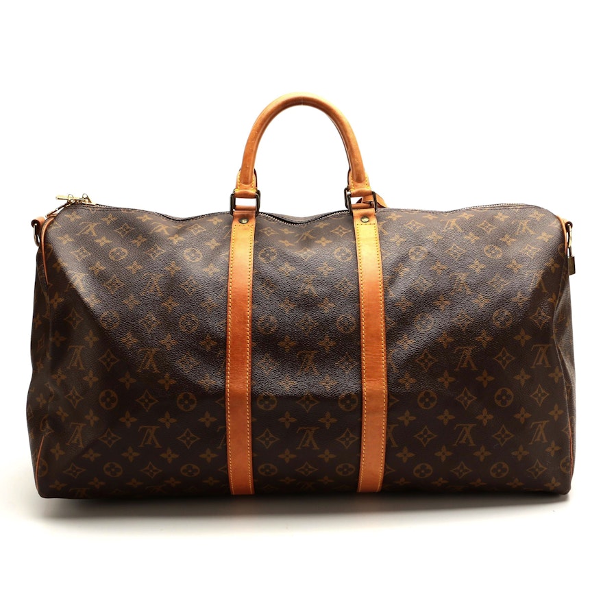 Louis Vuitton Keepall 55 Bandouliere in Monogram Canvas and Vachetta Leather
