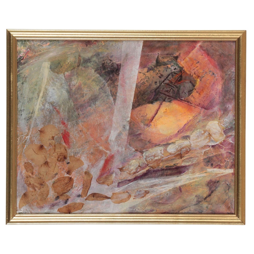 Angela McElwain Abstract Mixed Media Painting "Sekhmet, Always Curious..."