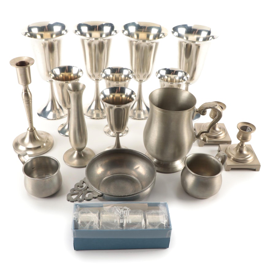 Towle, Daalderop, and More Pewter Stemware, Tableware, and Décor