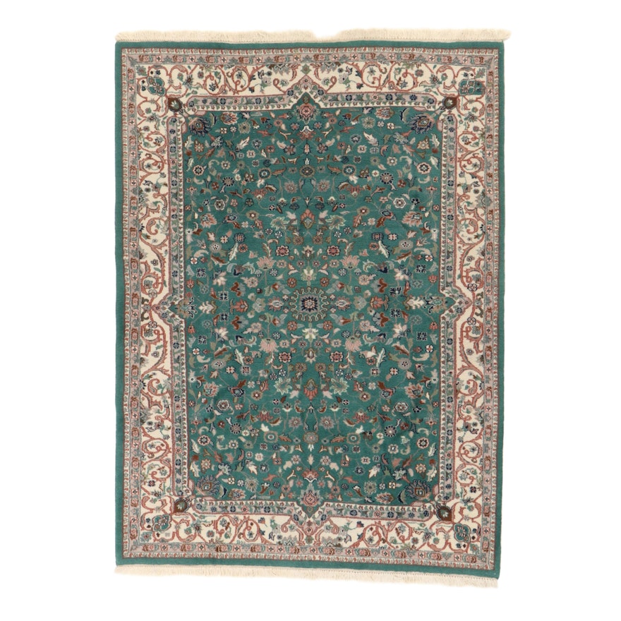 6'4 x 8'11 Hand-Knotted Indo-Persian Tabriz Rug, 2010s