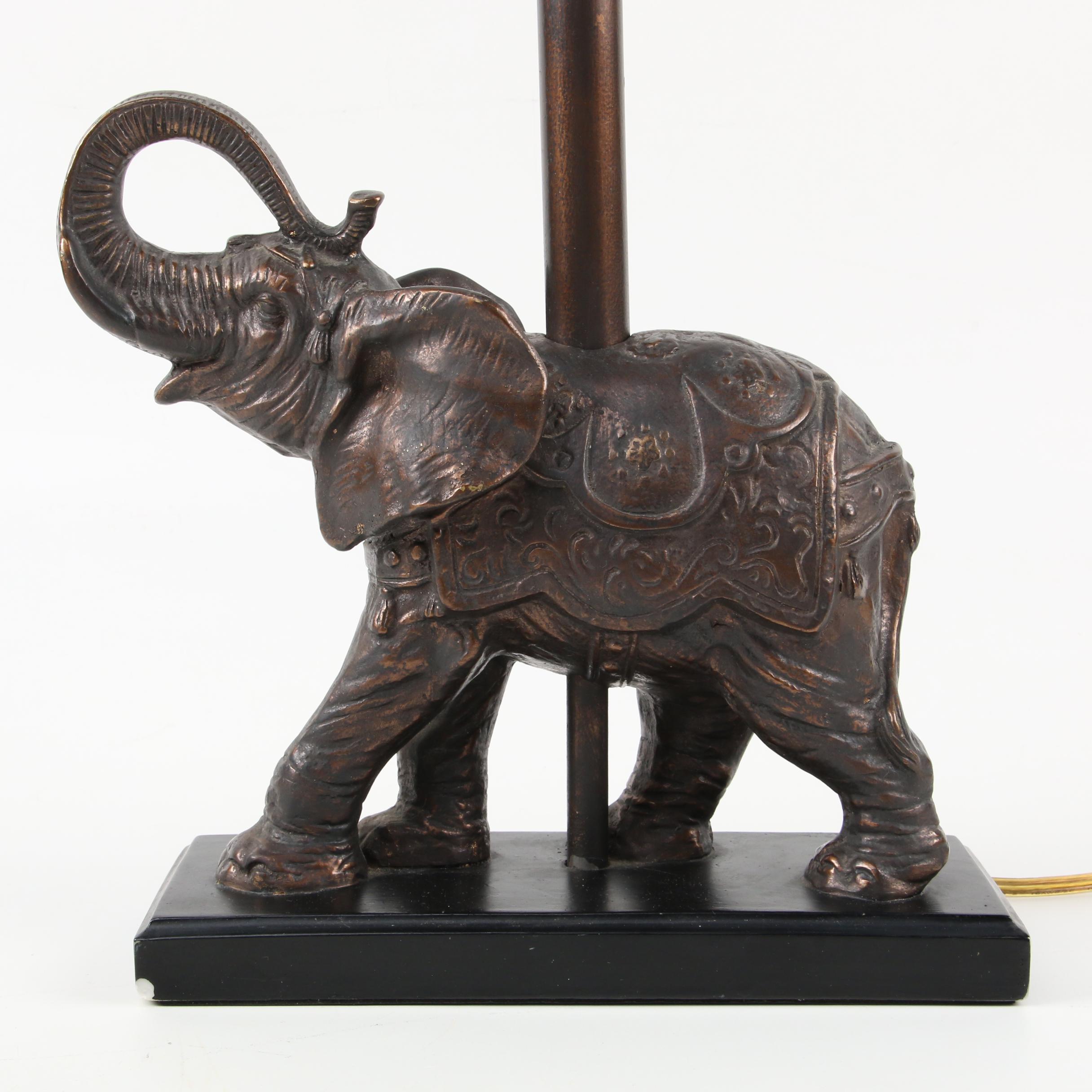 Michael Berman Composite Elephant Table Lamp, 21st Century EBTH