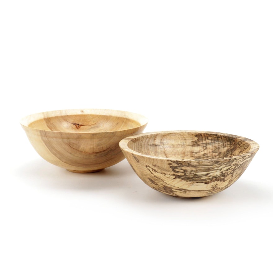Jim Eliopulos Turned Spalted Ash and Cotton Wood Bowls