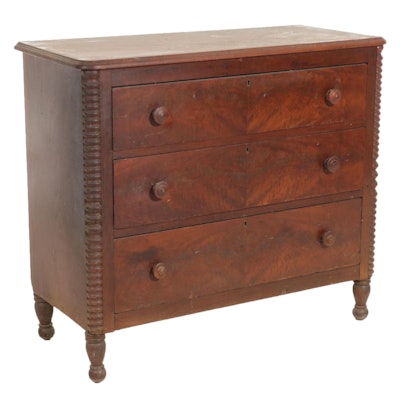 Victorian Cherrywood and Mahogany Chest of Drawers, Late 19th Century