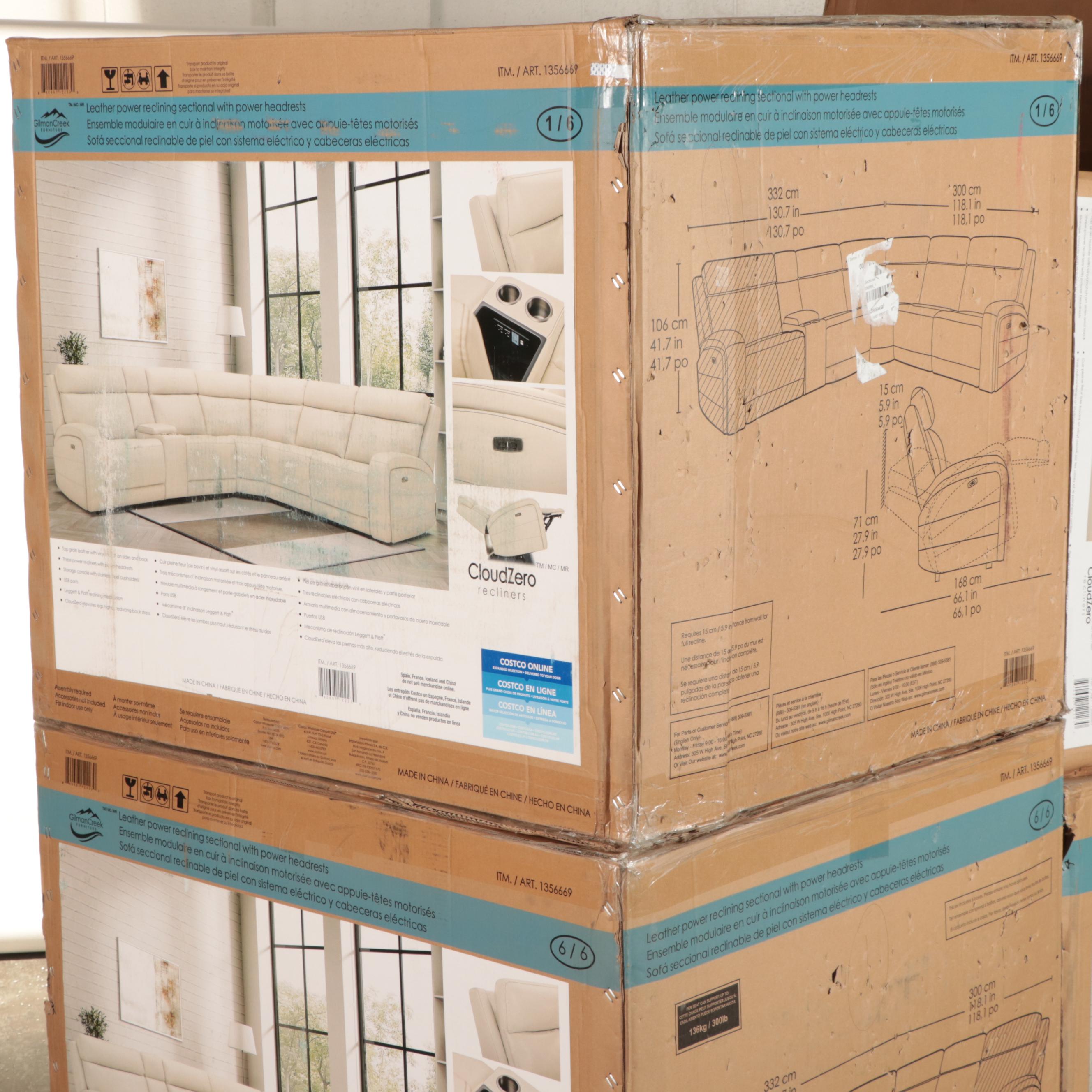 Gilman Creek Furniture "Gearhart" SixPiece Leather Power Reclining