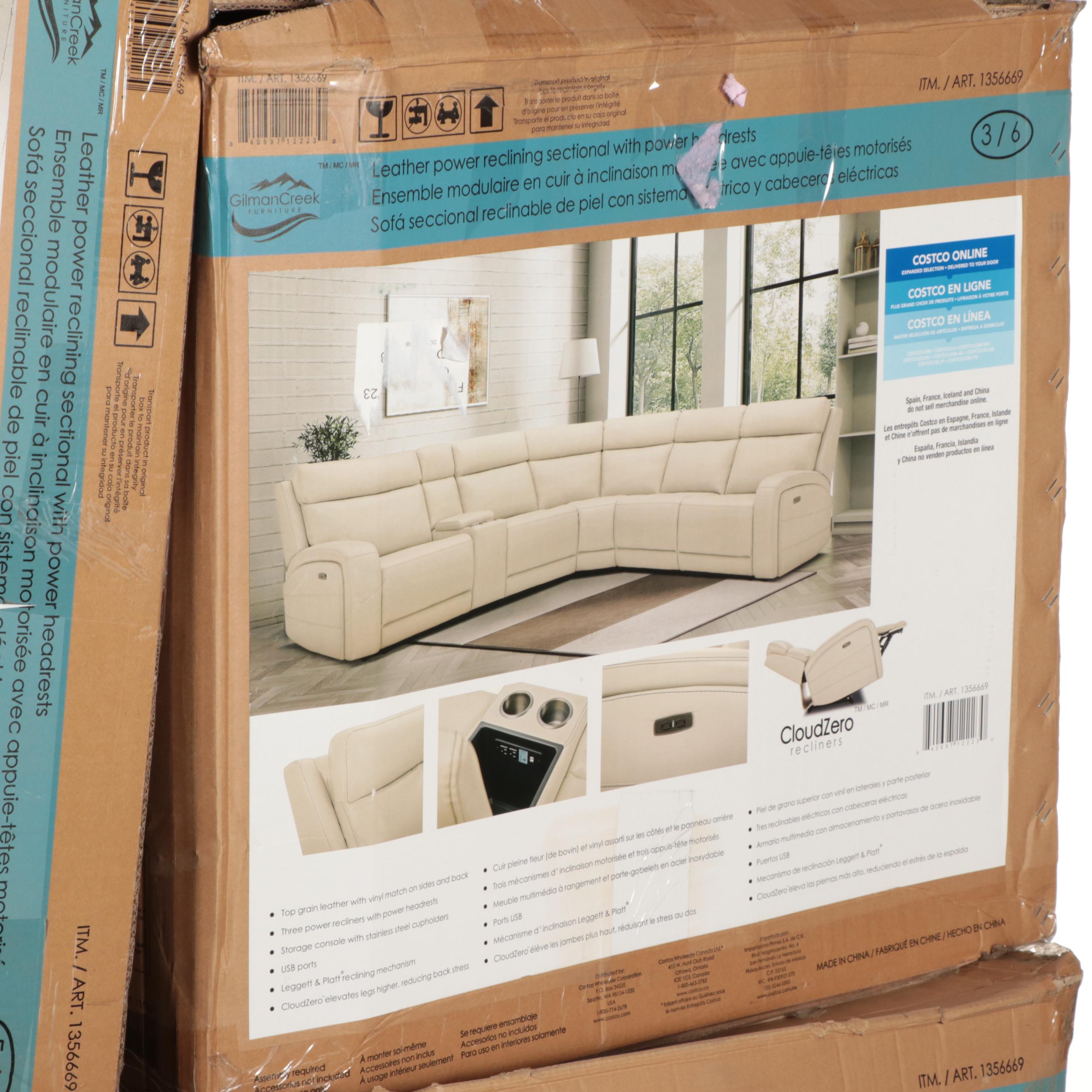 Gilman Creek Furniture "Gearhart" SixPiece Leather Power Reclining