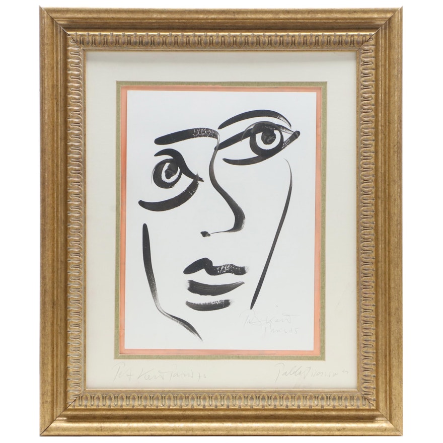 Peter Keil Portrait Acrylic Painting "Pablo Picasso," 1975