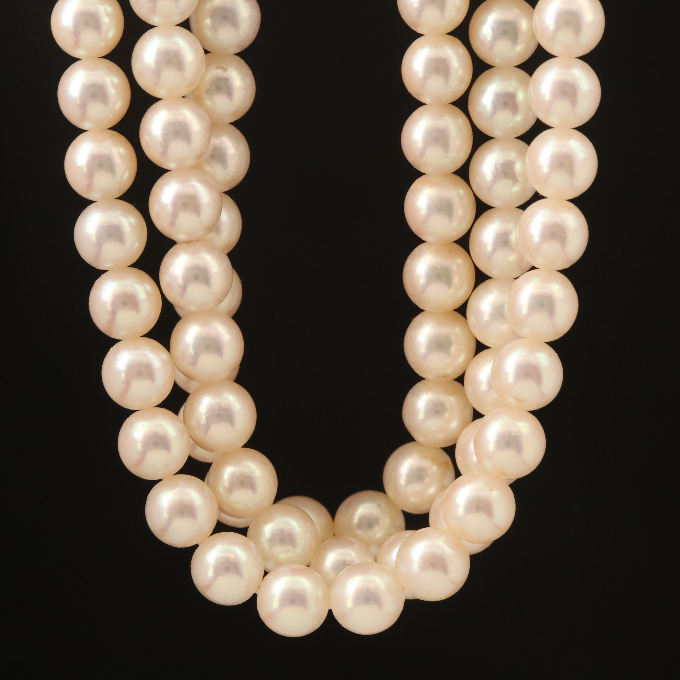 Mikimoto Pearl Triple Strand Necklace 