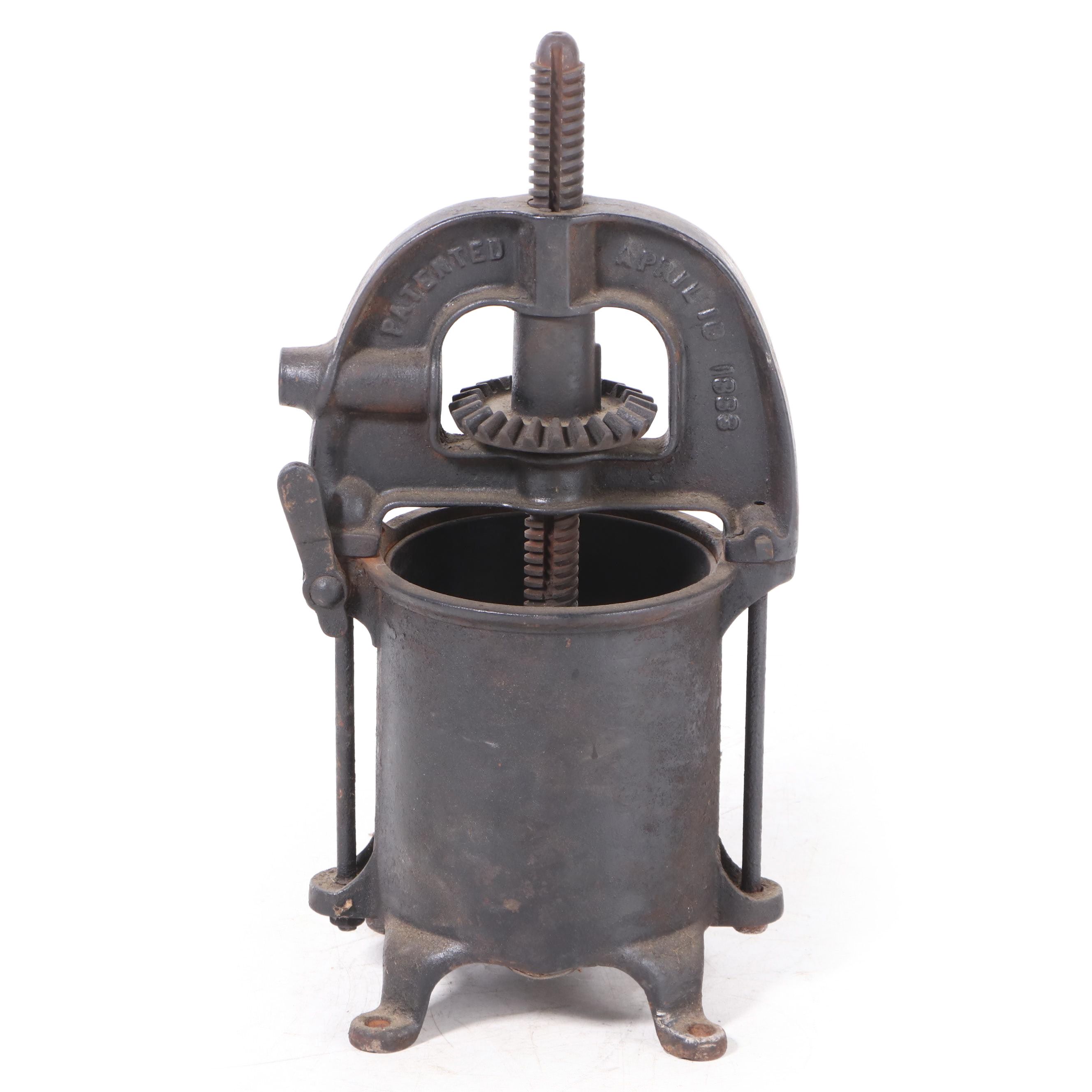 Enterprise Mfg. Co. Cast Iron Sausage Stuffer Press EBTH