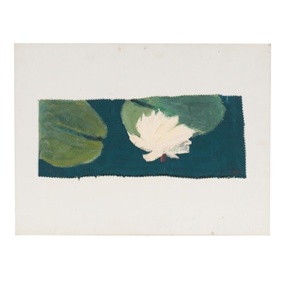 Jerald Mironov Oil Painting of Lily Pads, 1996