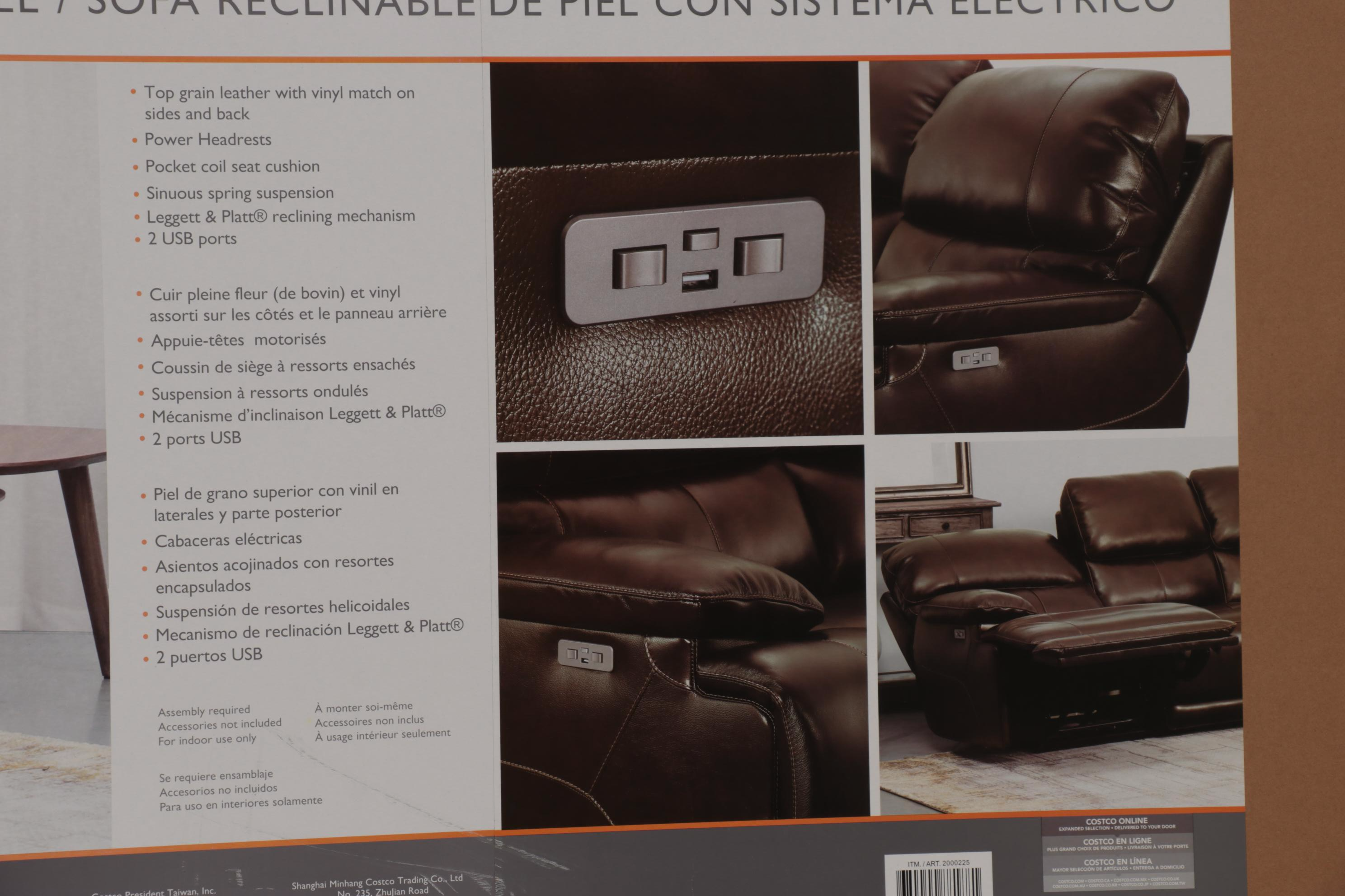 Simon Lee Furniture Aleena Leather Power Reclining Sofa with Power Headrest EBTH