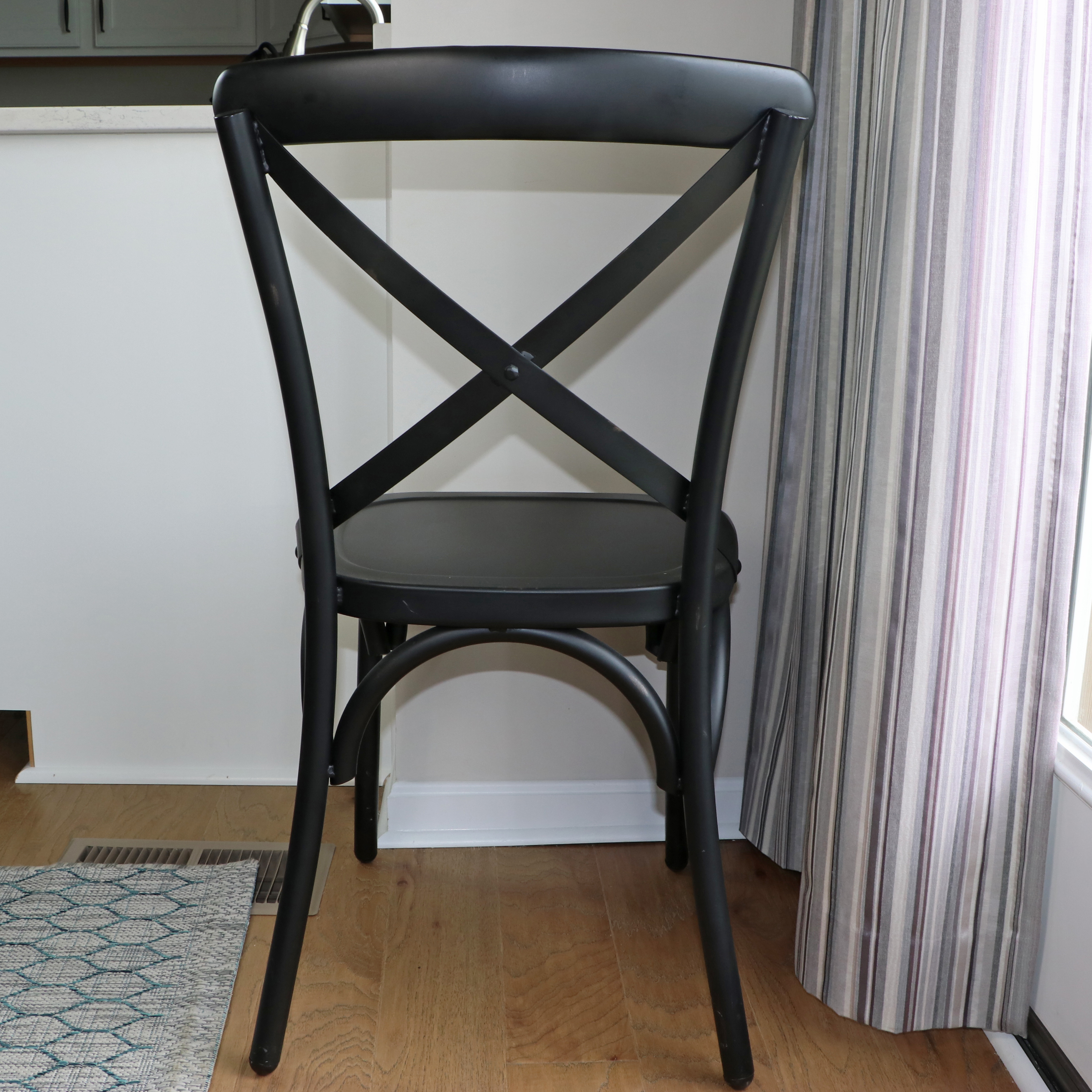 E. & E. Company Wooden Trestle Dining Table and Metal Side Chairs EBTH