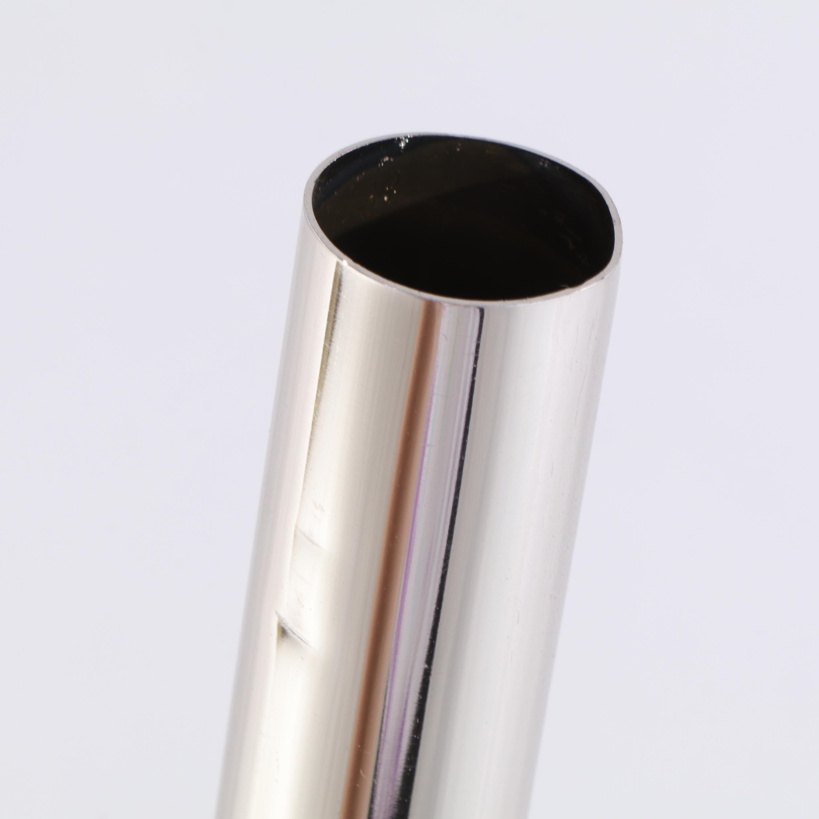 Chrome Finish Solid Brass Shower Curtain Rod with Wall Flanges EBTH