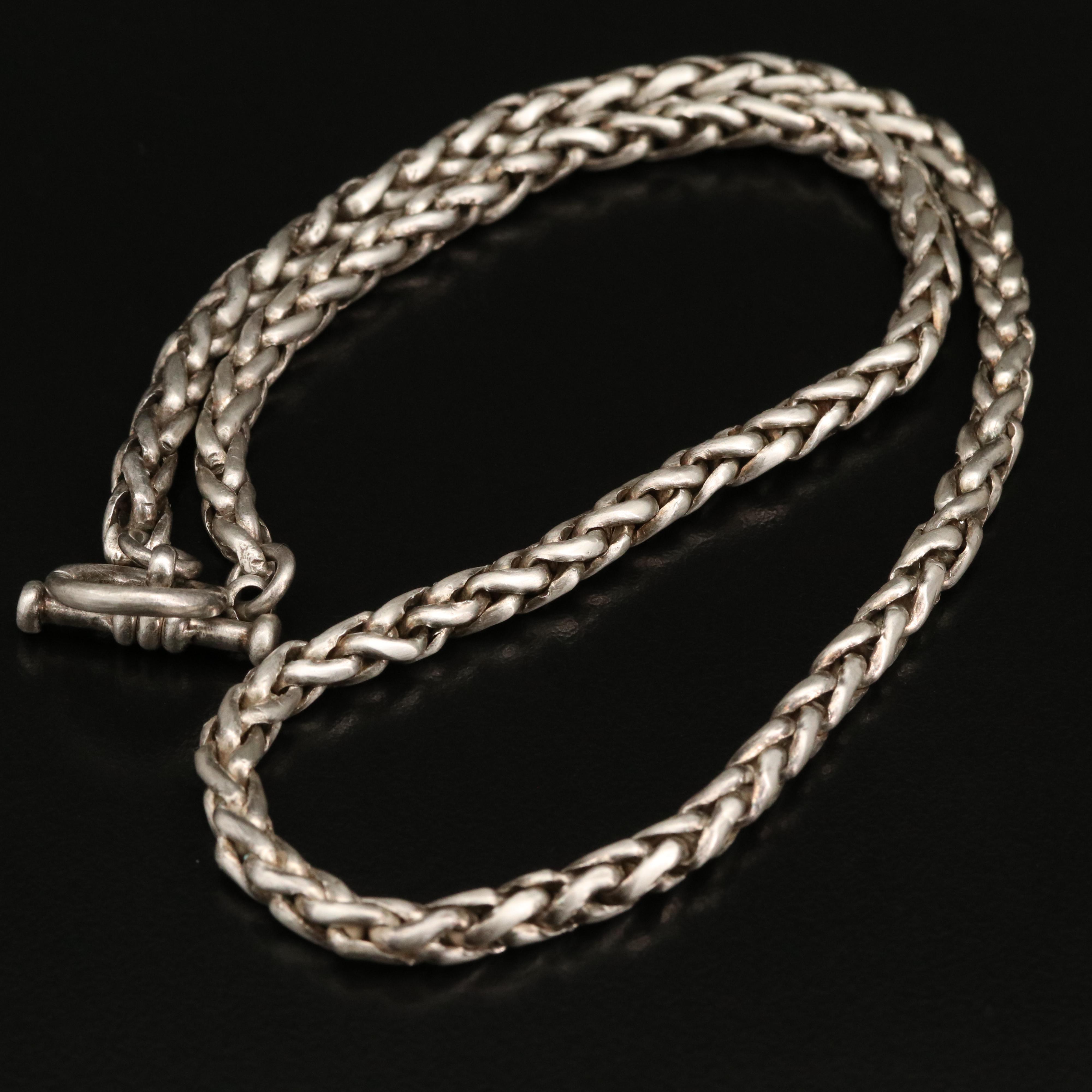 Sterling Silver Wheat Chain Necklace EBTH