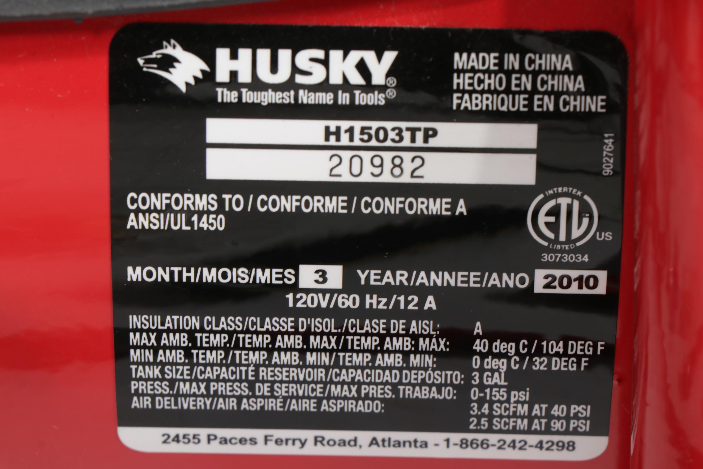 Husky H1503TP Air Compressor EBTH