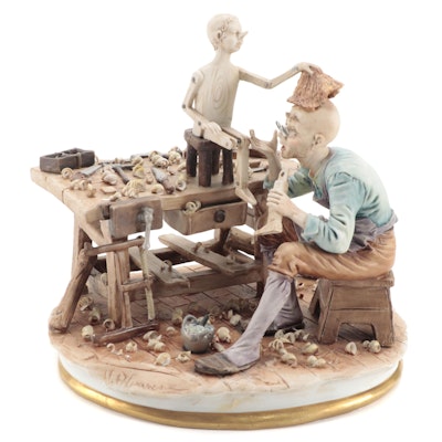Mario Alparone for Capodimonte Pinocchio and Geppetto Porcelain Figurine