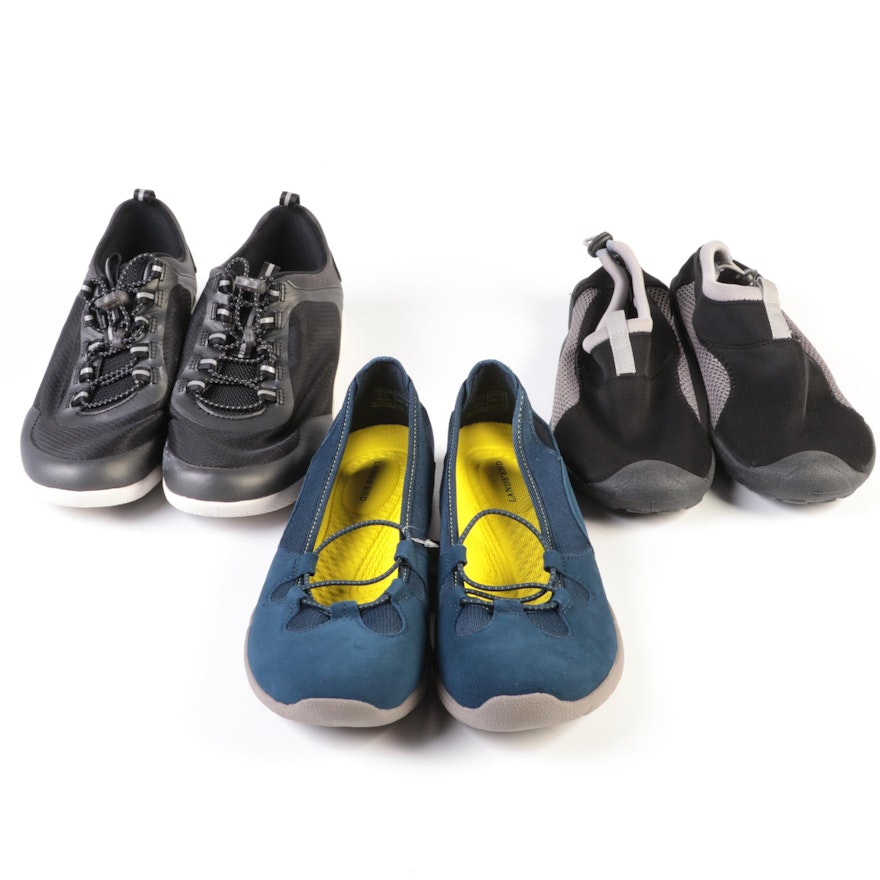 Lands' End Slip-On Aqua Socks, Water Shoes and Everyday Bungee Ballet Flats