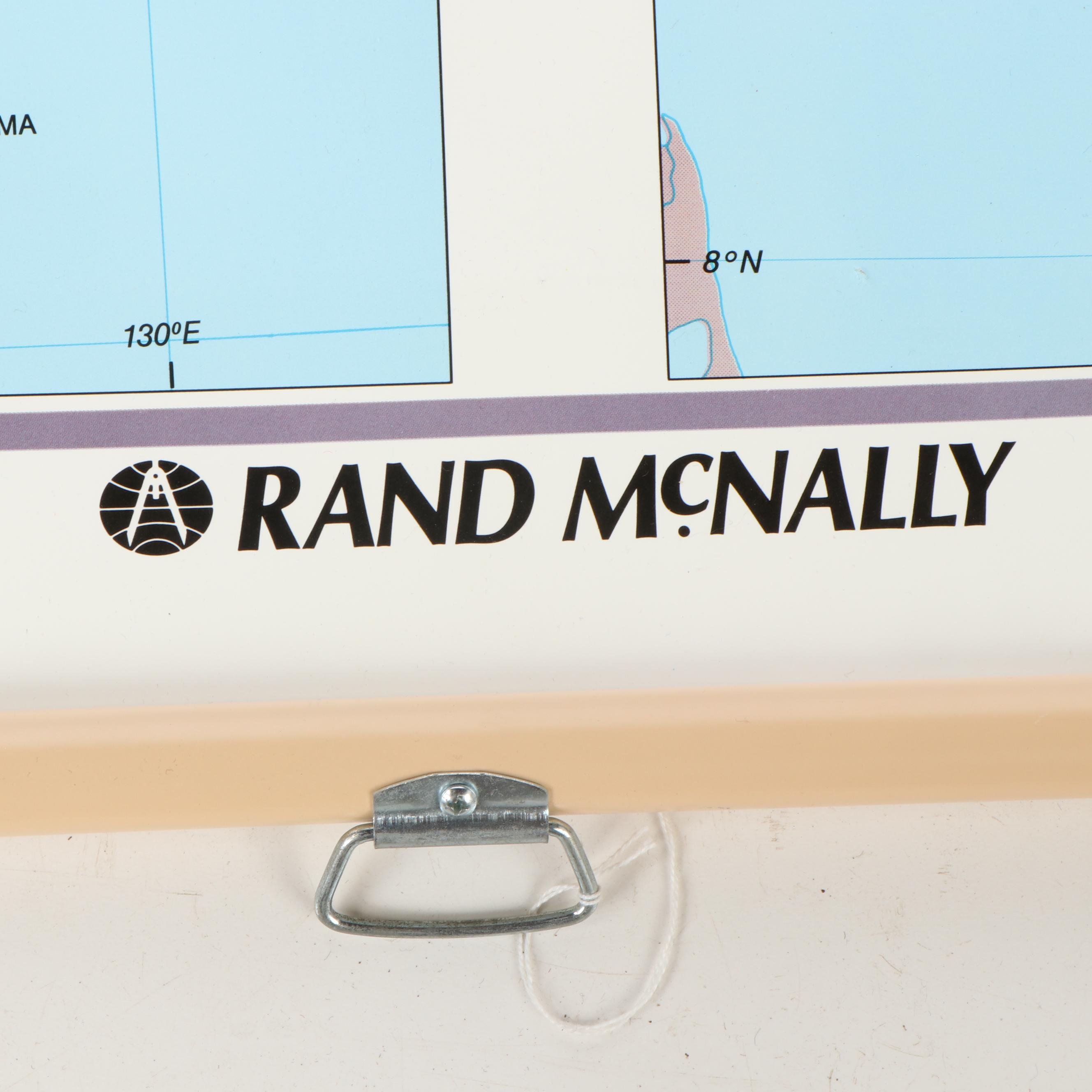 Rand McNally Korean War and Vietnam War Wall Mount Classroom Map EBTH