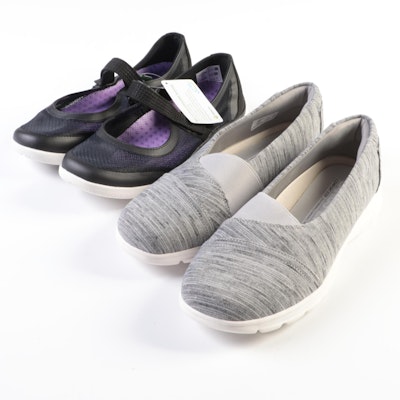 Lands' End  Mary Jane Water Shoes and Gatas Slip-Ons in Gray Heather